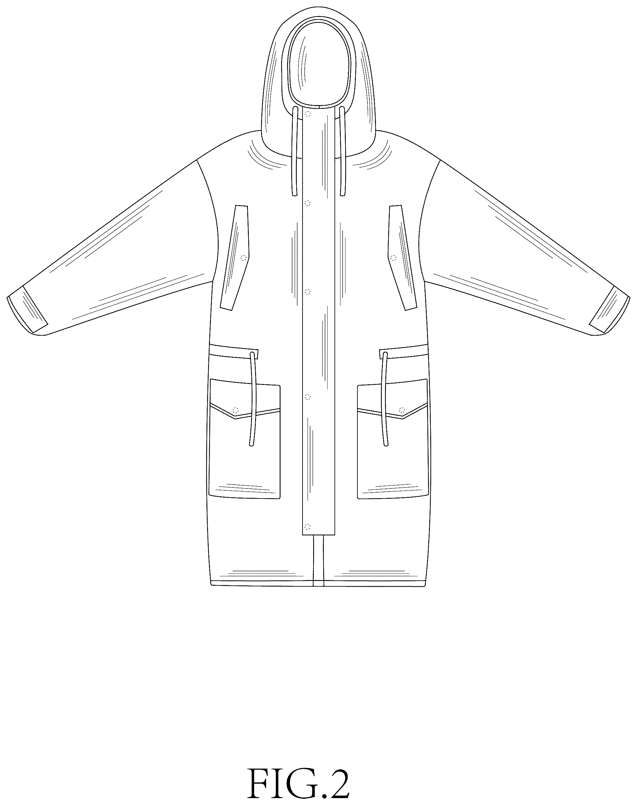 Patent USD1076338 Figure 2 – Coat