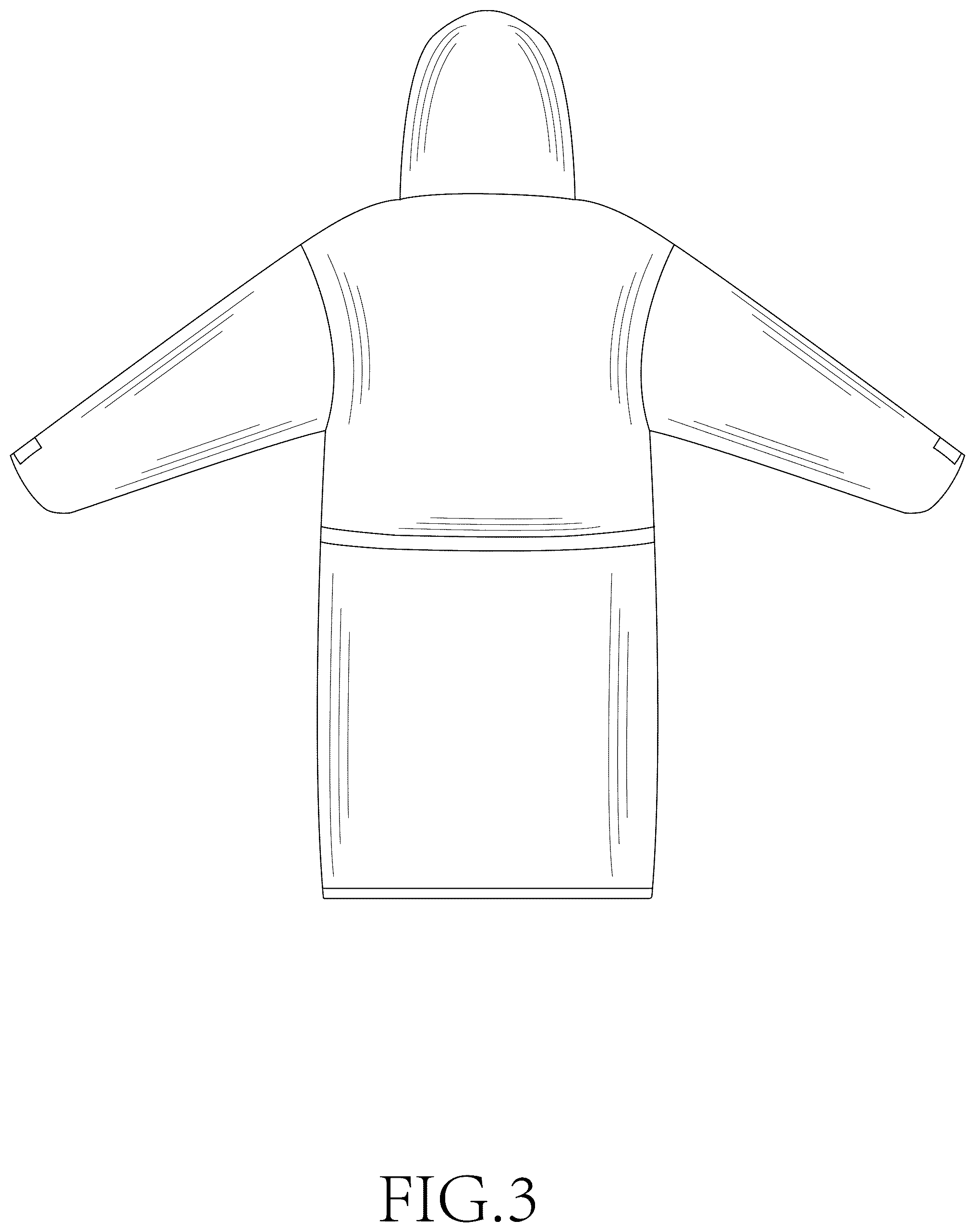 Patent USD1076338 Figure 3 – Coat