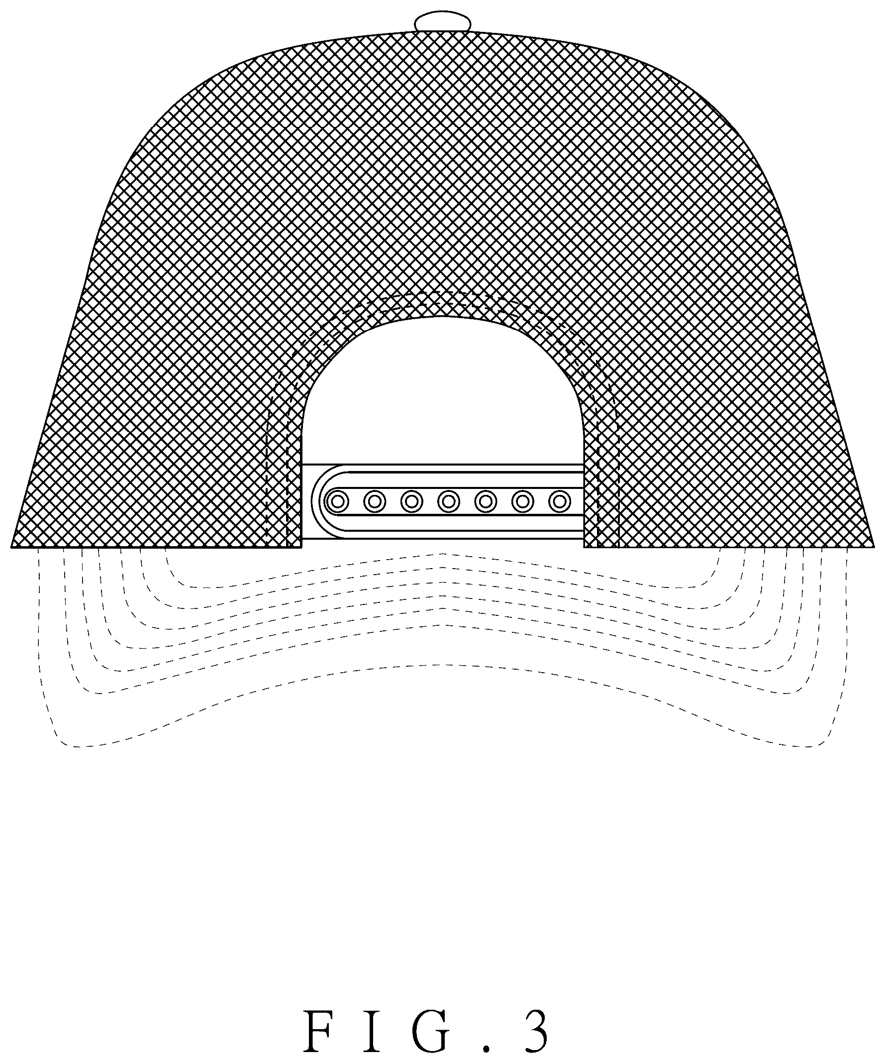 Patent USD1076344 Figure 3 – Mesh cap