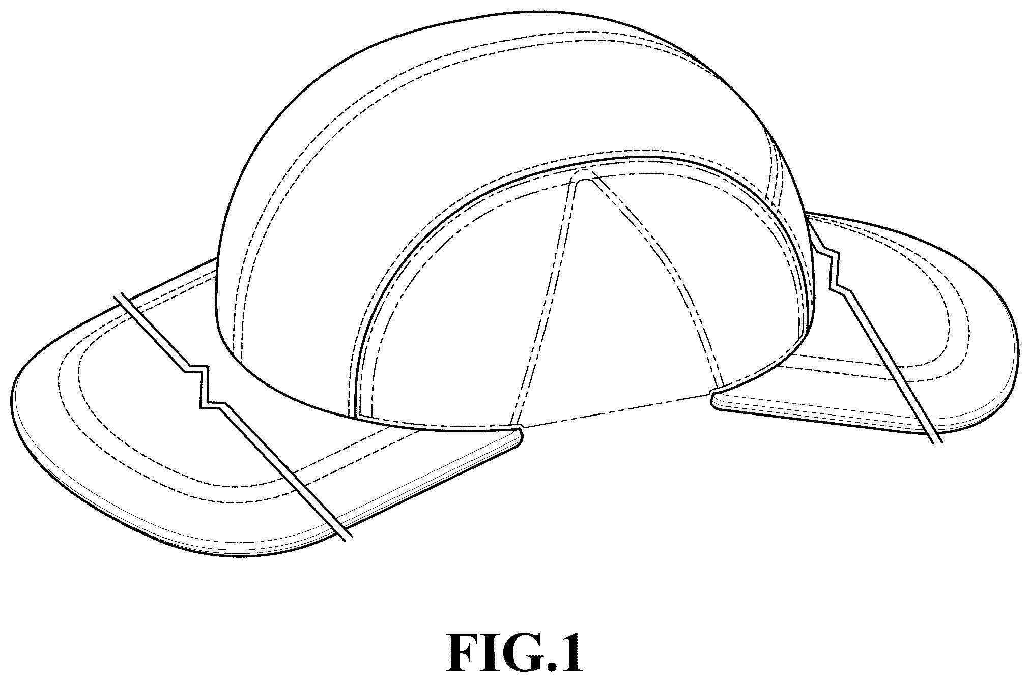 Patent USD1076346 Figure 1 – Two-brimmed hat