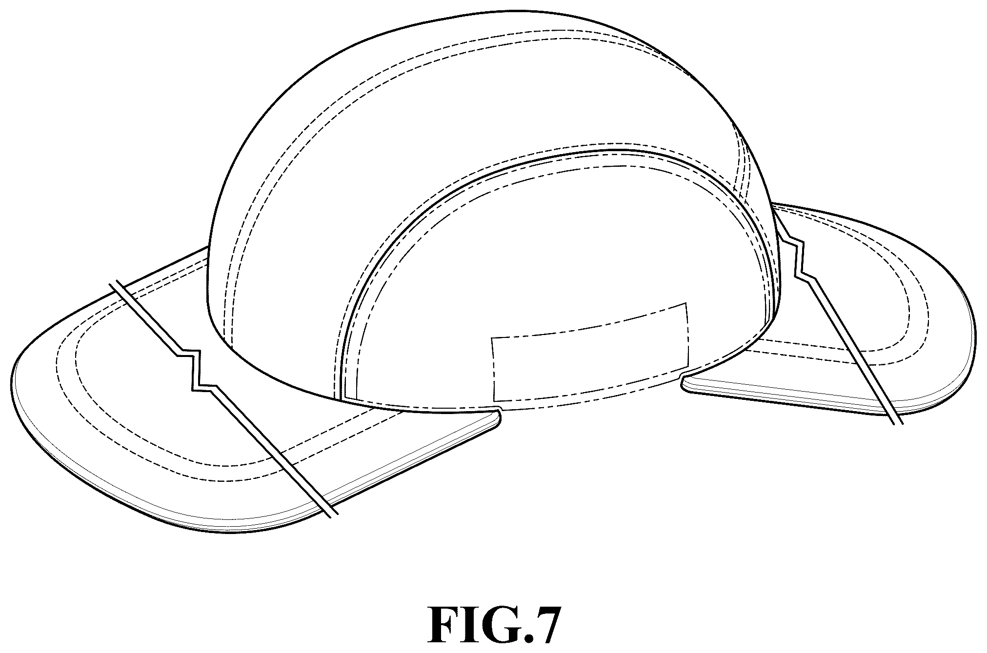 Patent USD1076346 Figure 5 – Two-brimmed hat