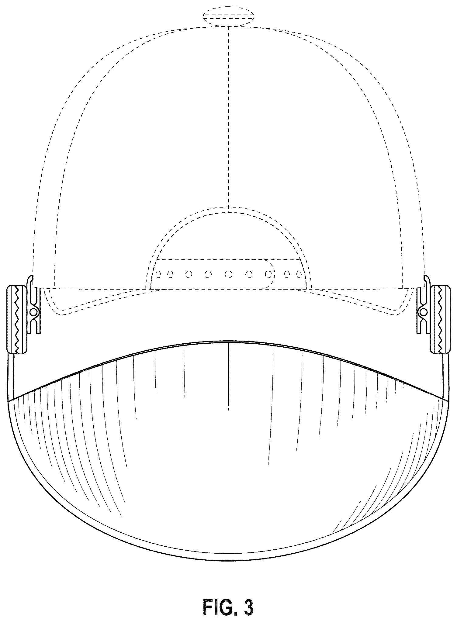 Patent USD1076347 Figure 3 – Flip hat mask