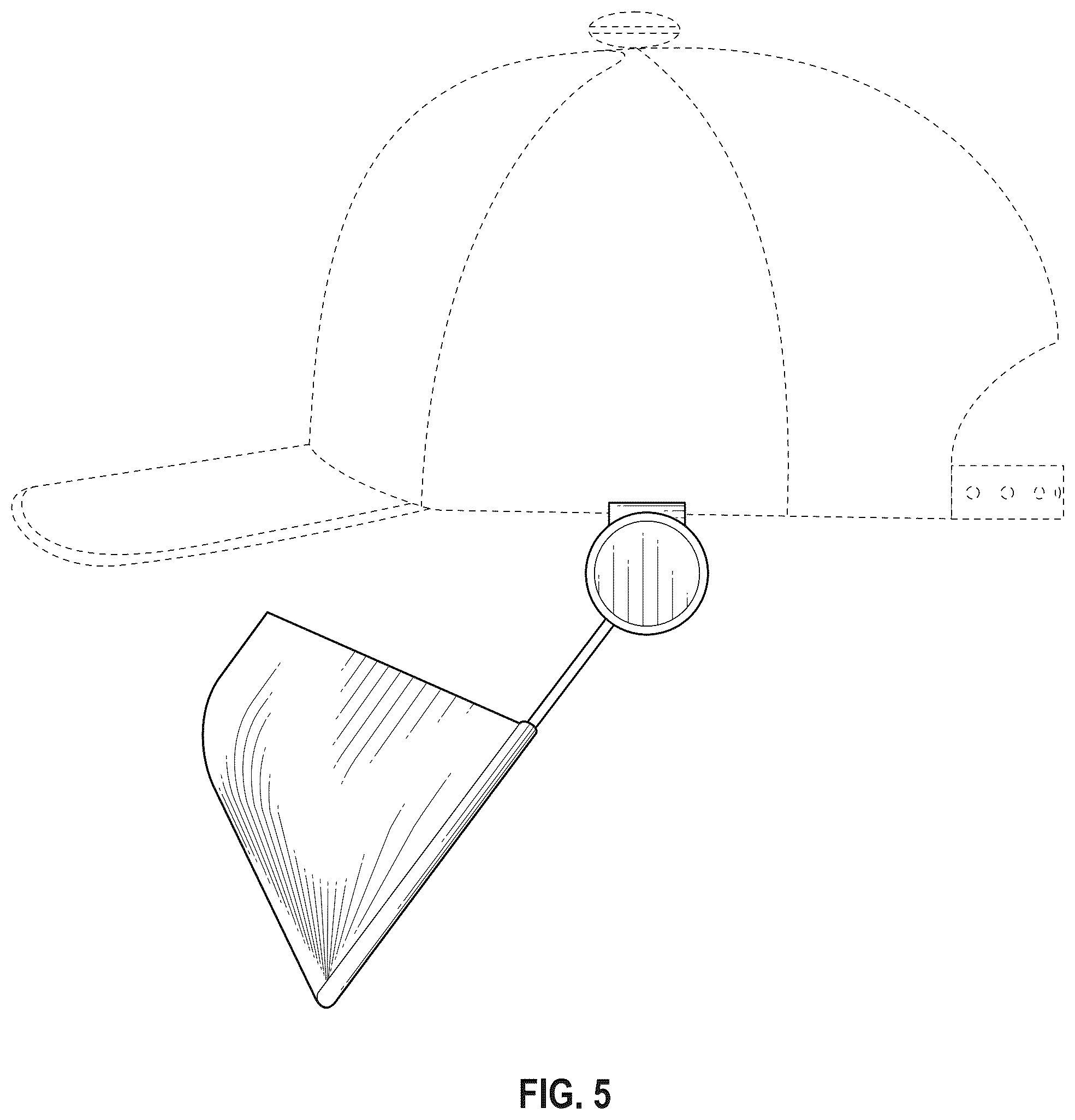 Patent USD1076347 Figure 5 – Flip hat mask