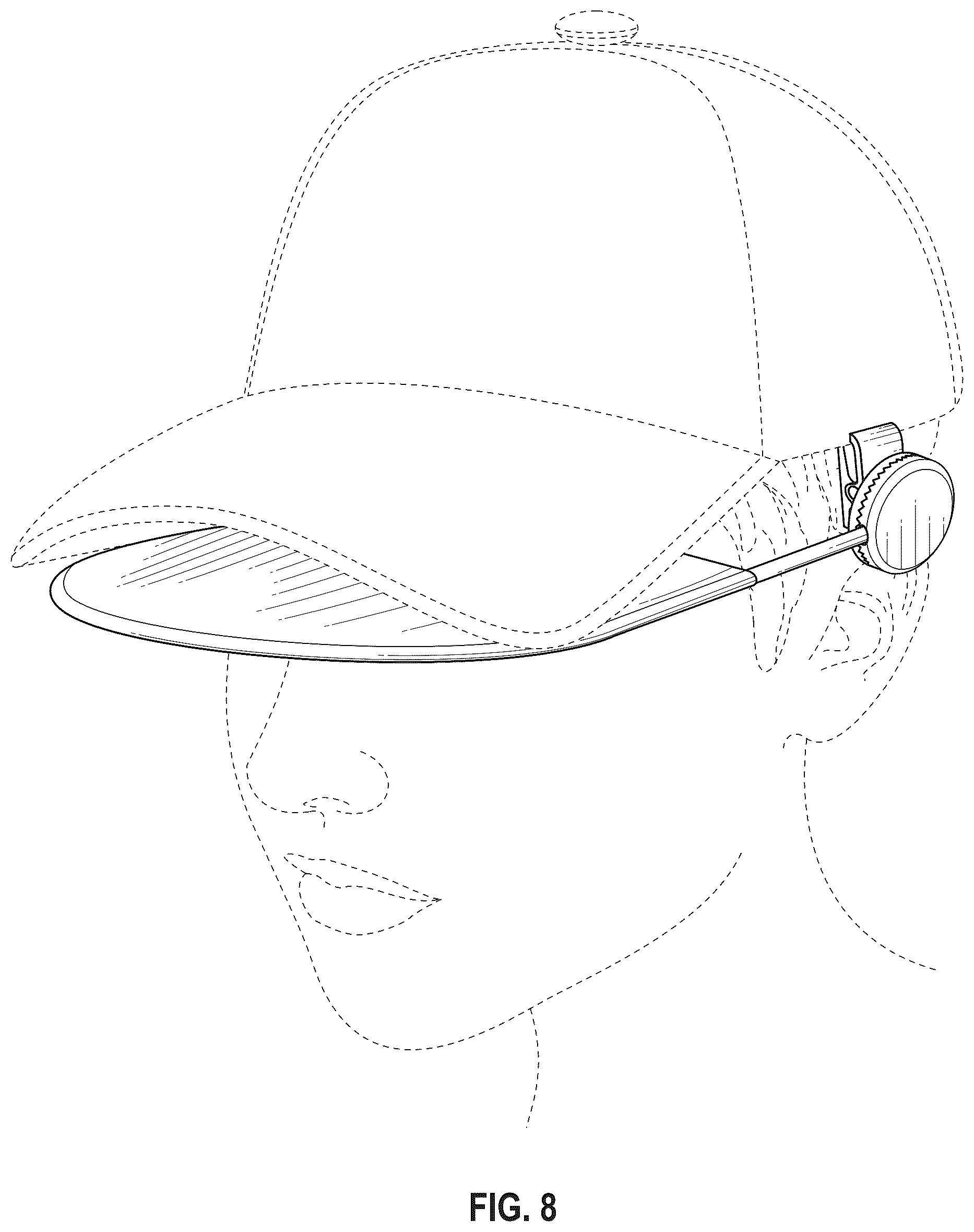 Patent USD1076347 Figure 8 – Flip hat mask