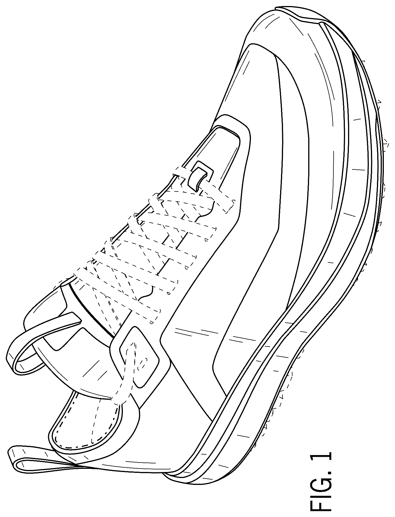 Patent USD1076349 — Footwear article — Figure 1
