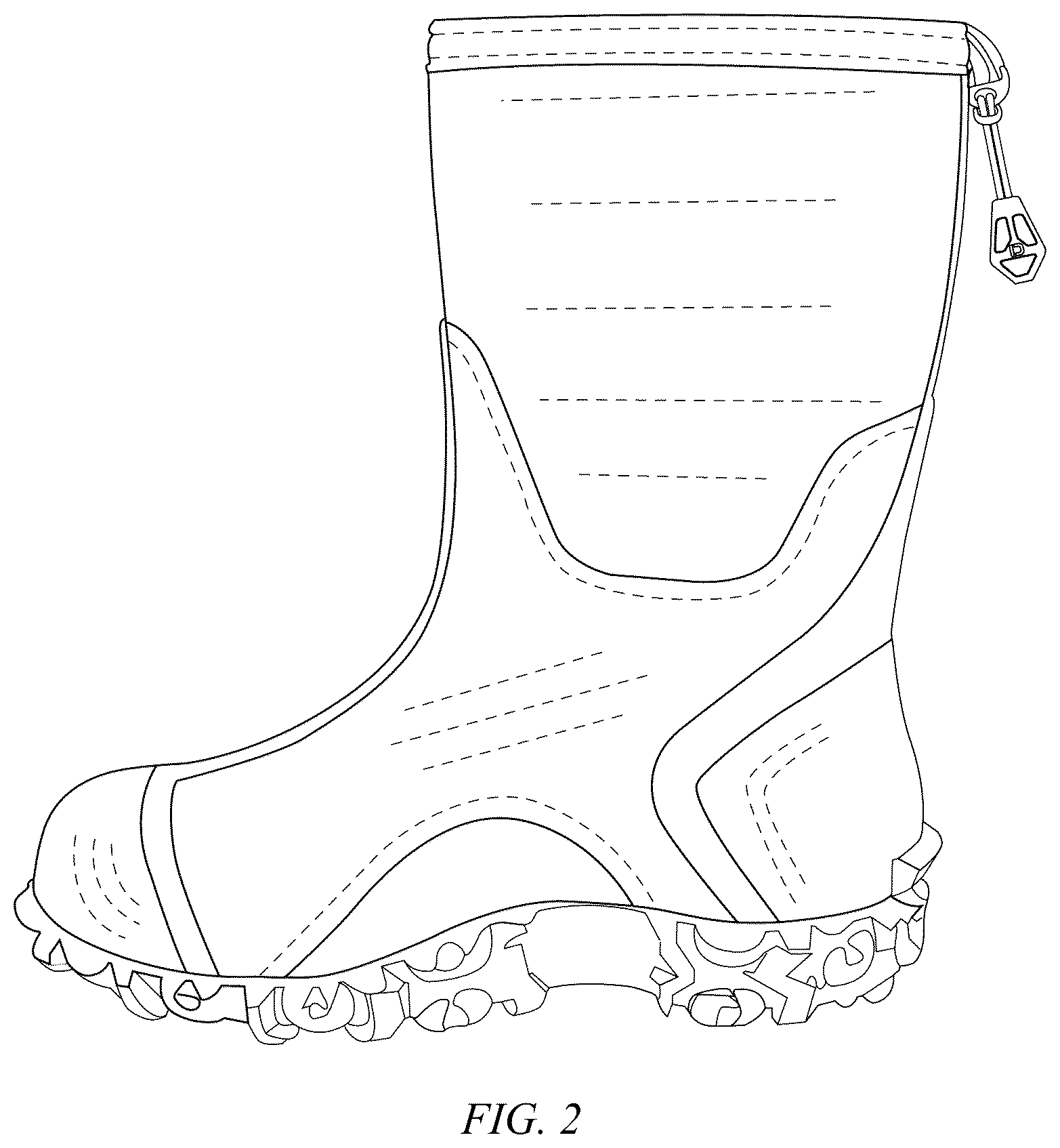 Patent USD1076354 Figure 2 – Pair of boots