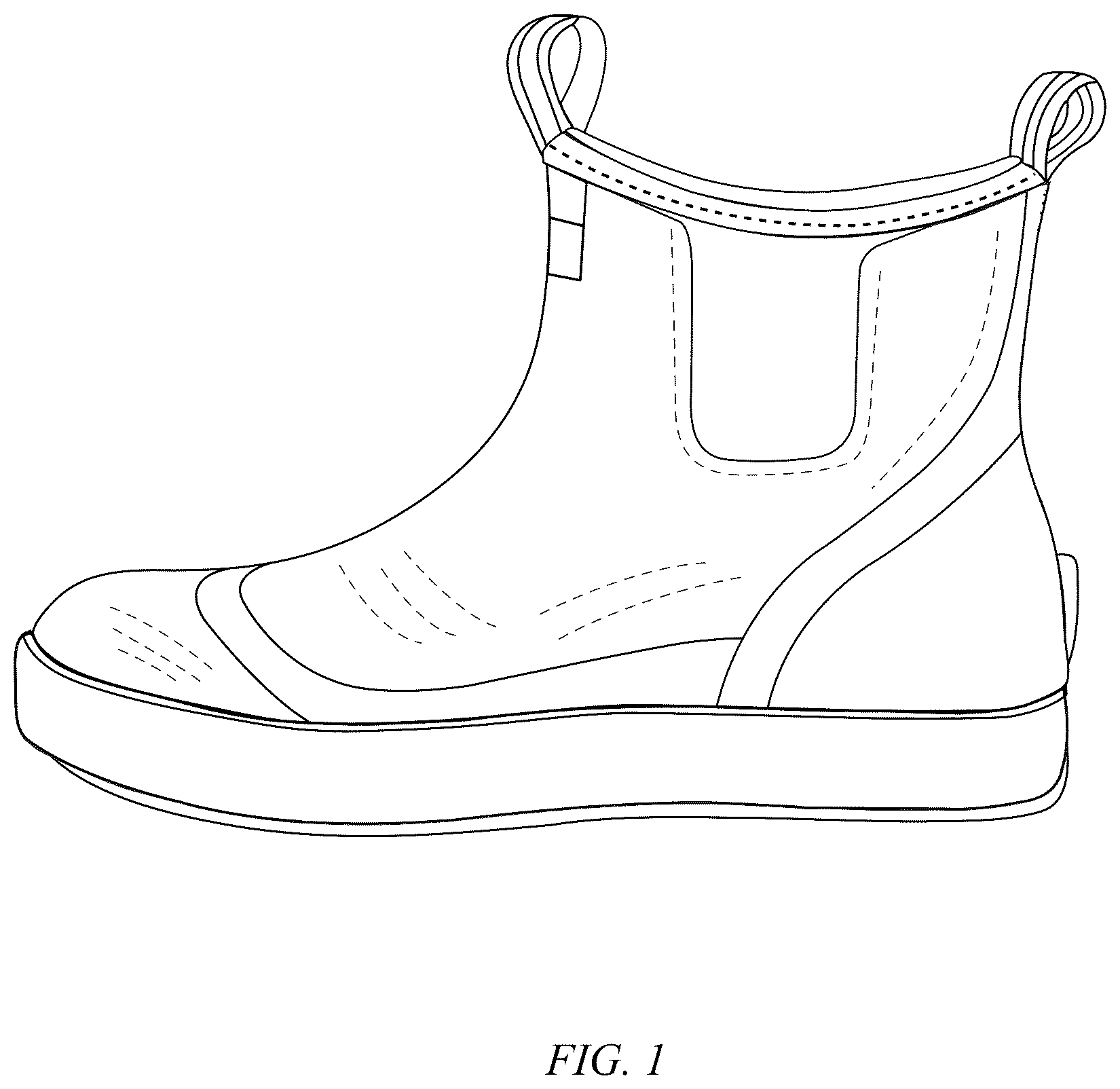 Patent USD1076355 Figure 1 – Pair of boots