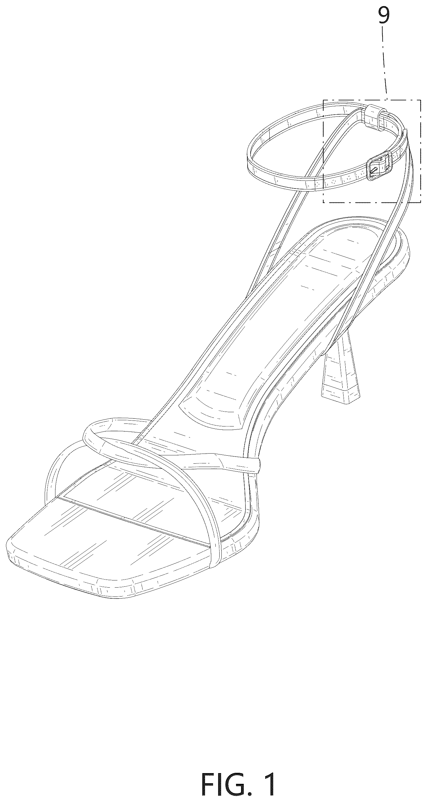 Patent USD1076361 Figure 1 – High heel shoe