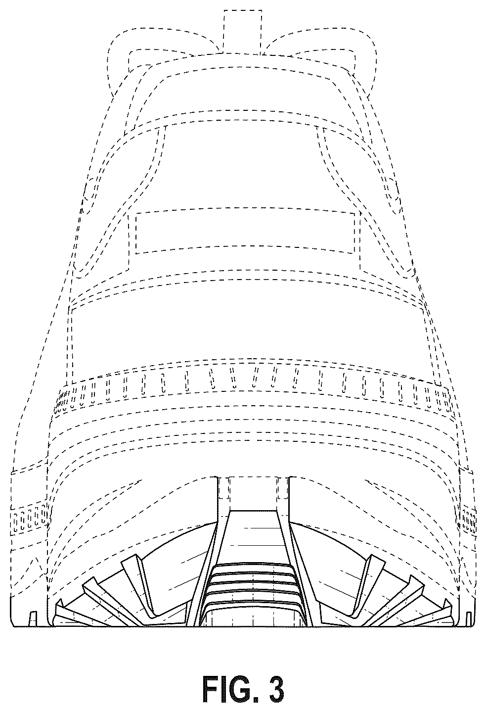 Patent USD1076380 Figure 3 – Shoe outsole bottom