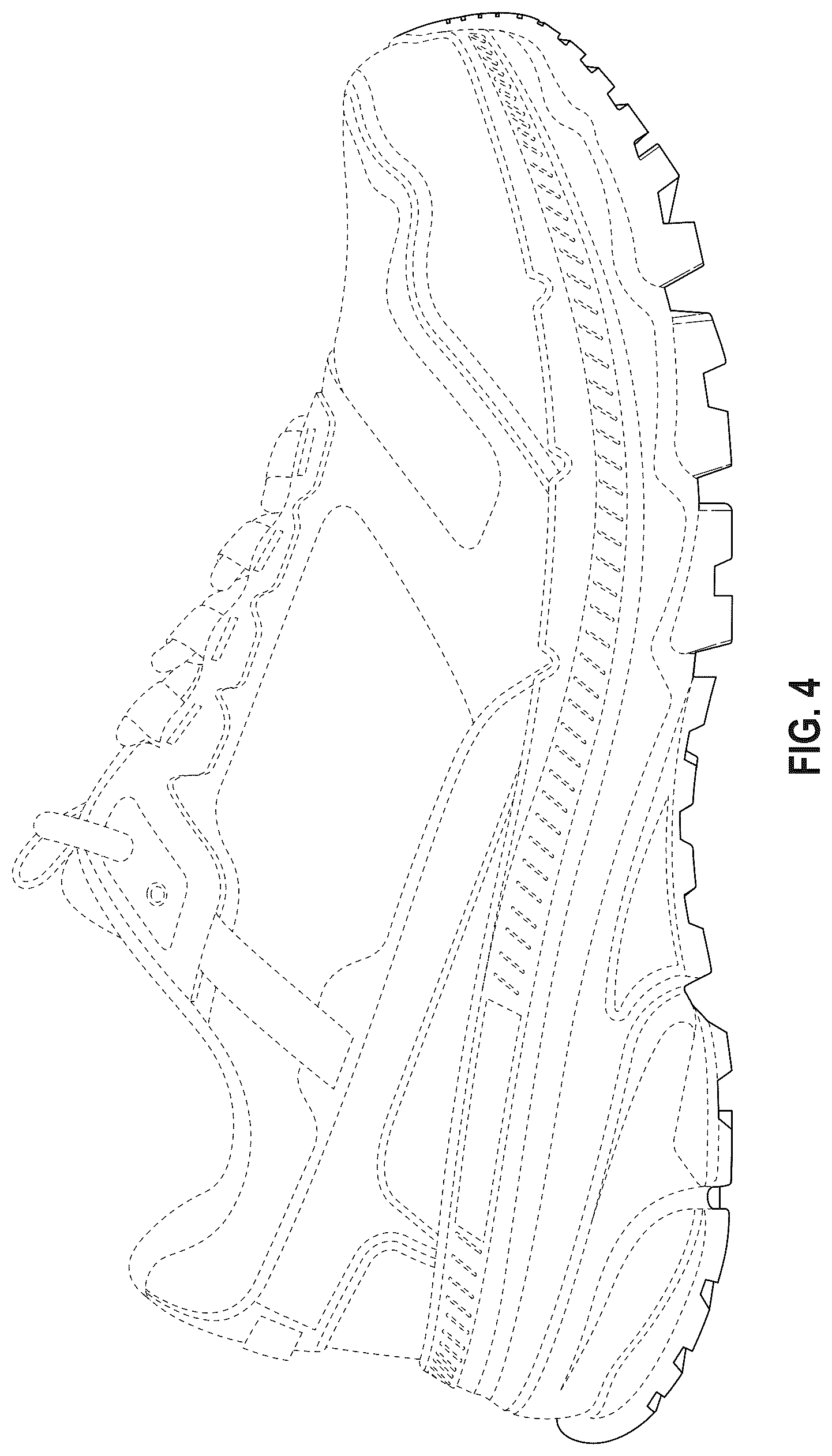 Patent USD1076380 Figure 4 – Shoe outsole bottom