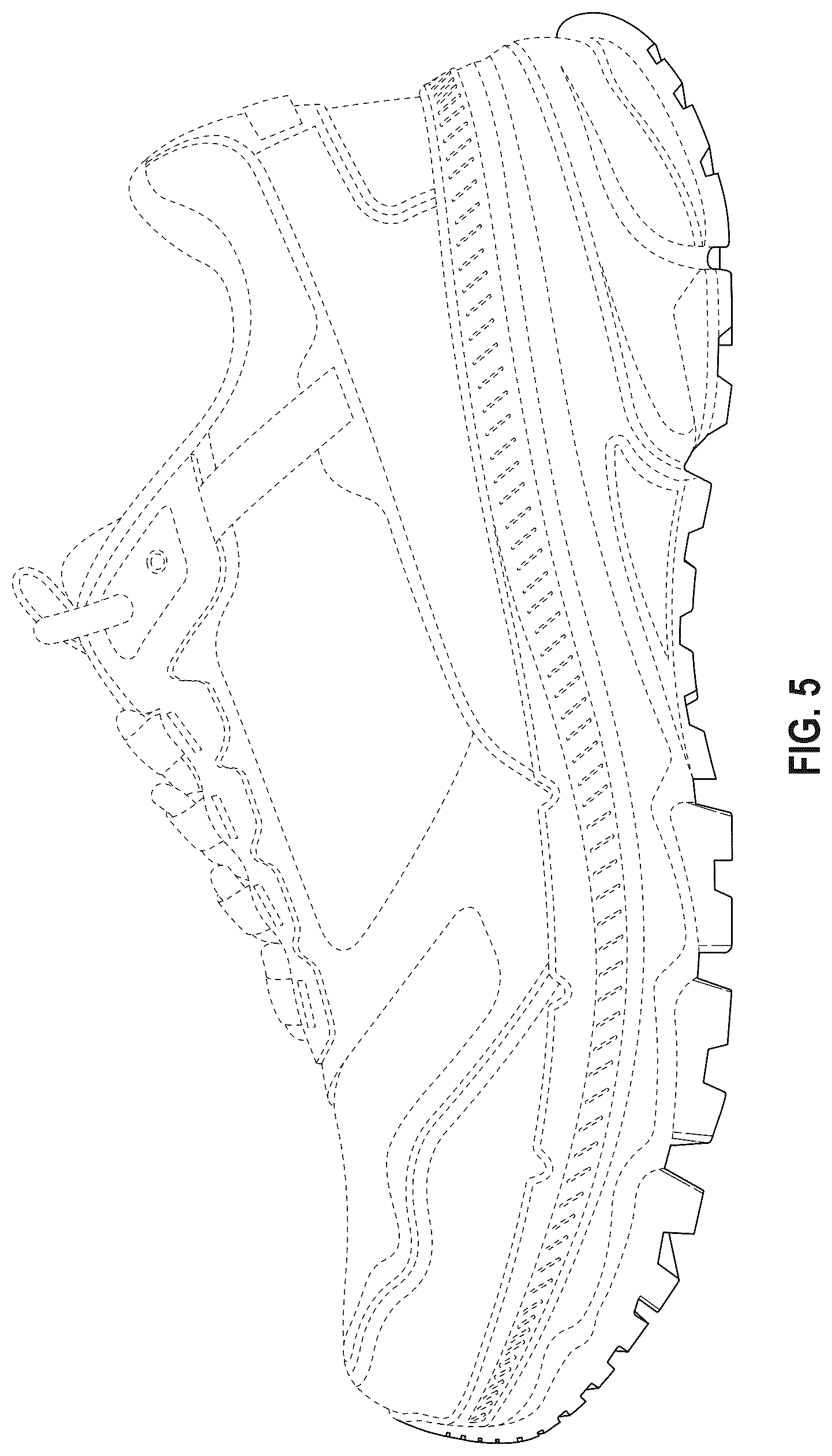 Patent USD1076380 Figure 5 – Shoe outsole bottom