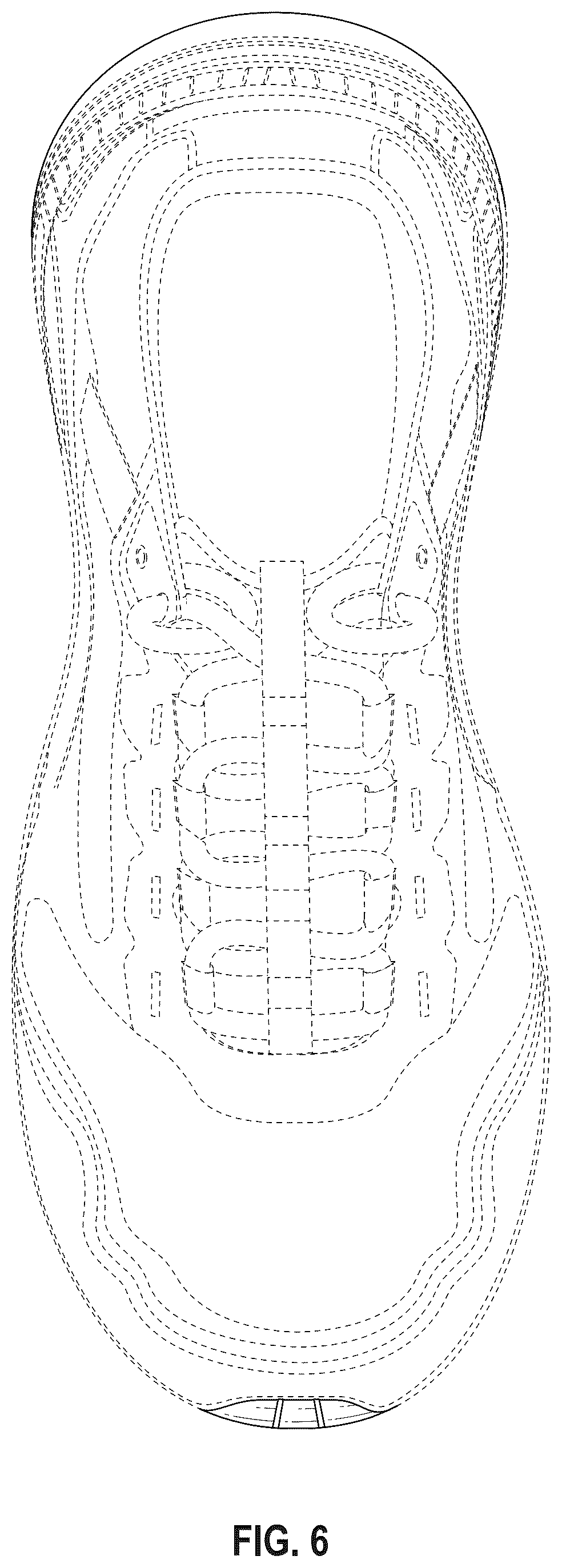 Patent USD1076380 Figure 6 – Shoe outsole bottom