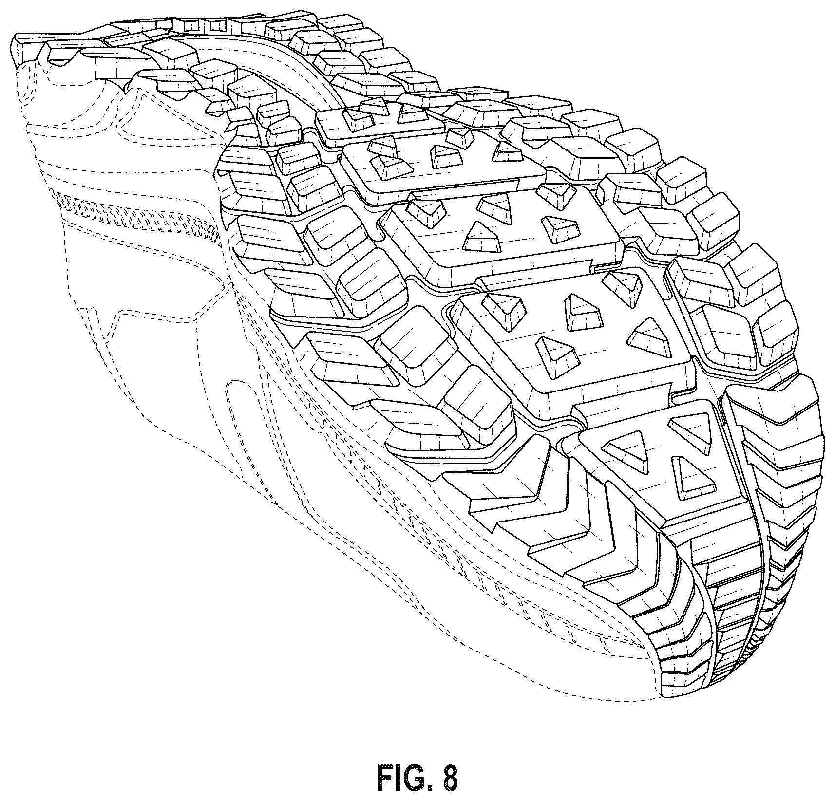 Patent USD1076380 Figure 8 – Shoe outsole bottom