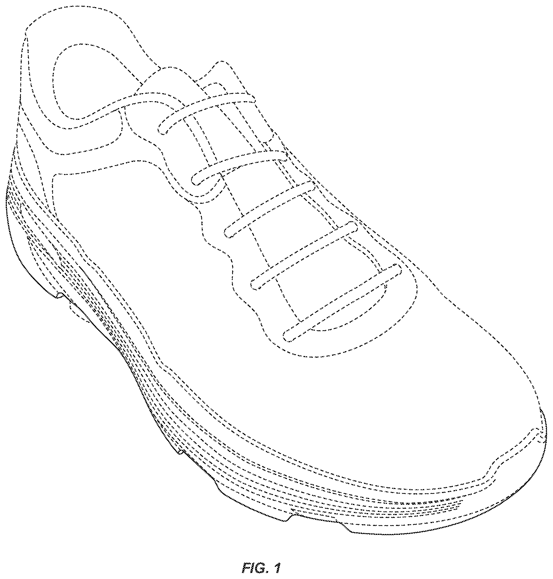 Patent USD1076383 Figure 1 – Shoe outsole bottom