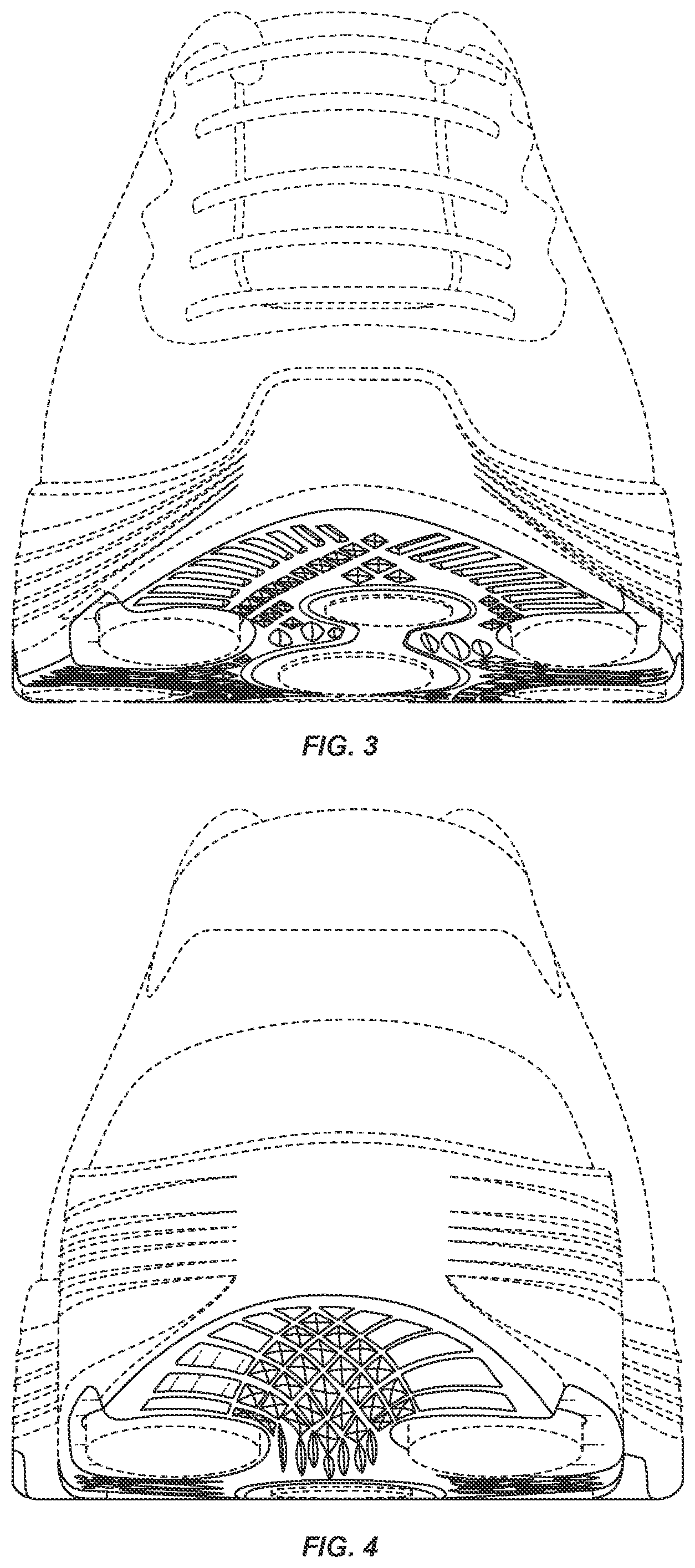 Patent USD1076383 Figure 3 – Shoe outsole bottom