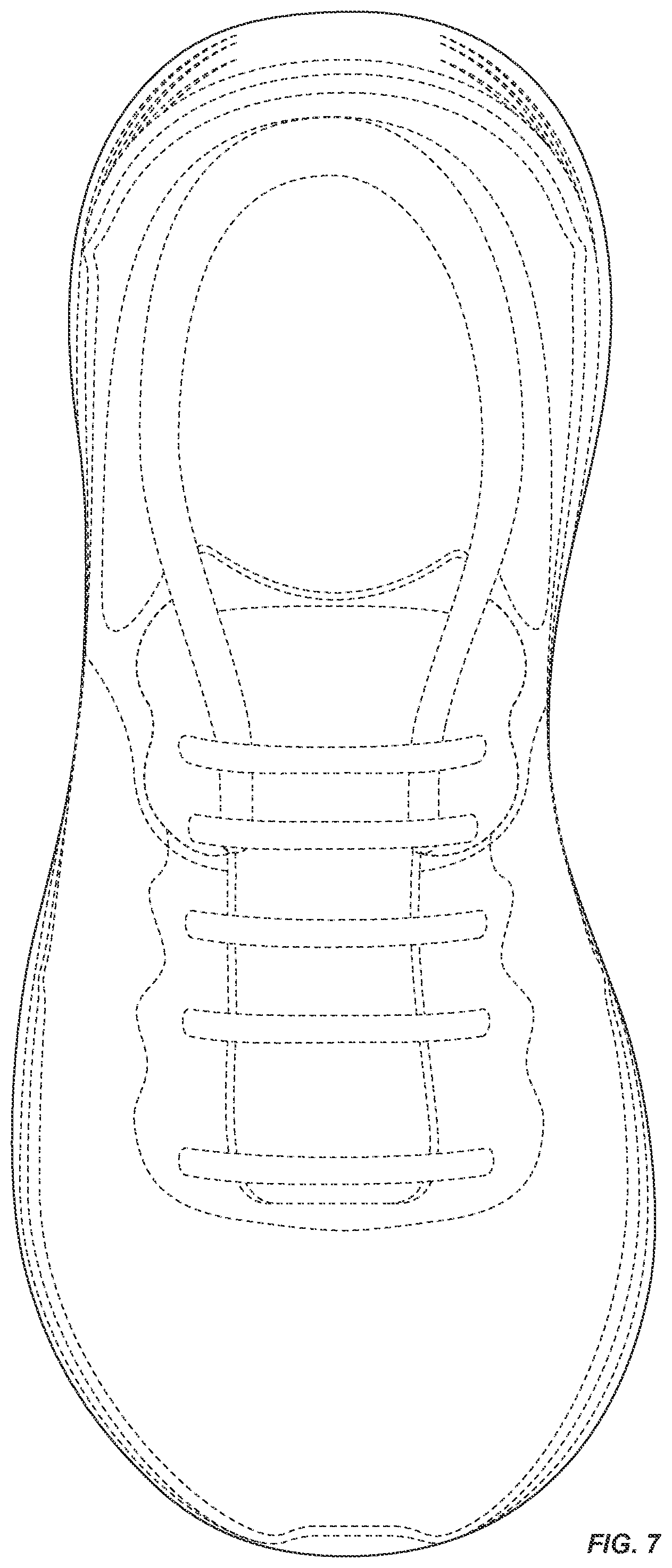 Patent USD1076383 Figure 6 – Shoe outsole bottom