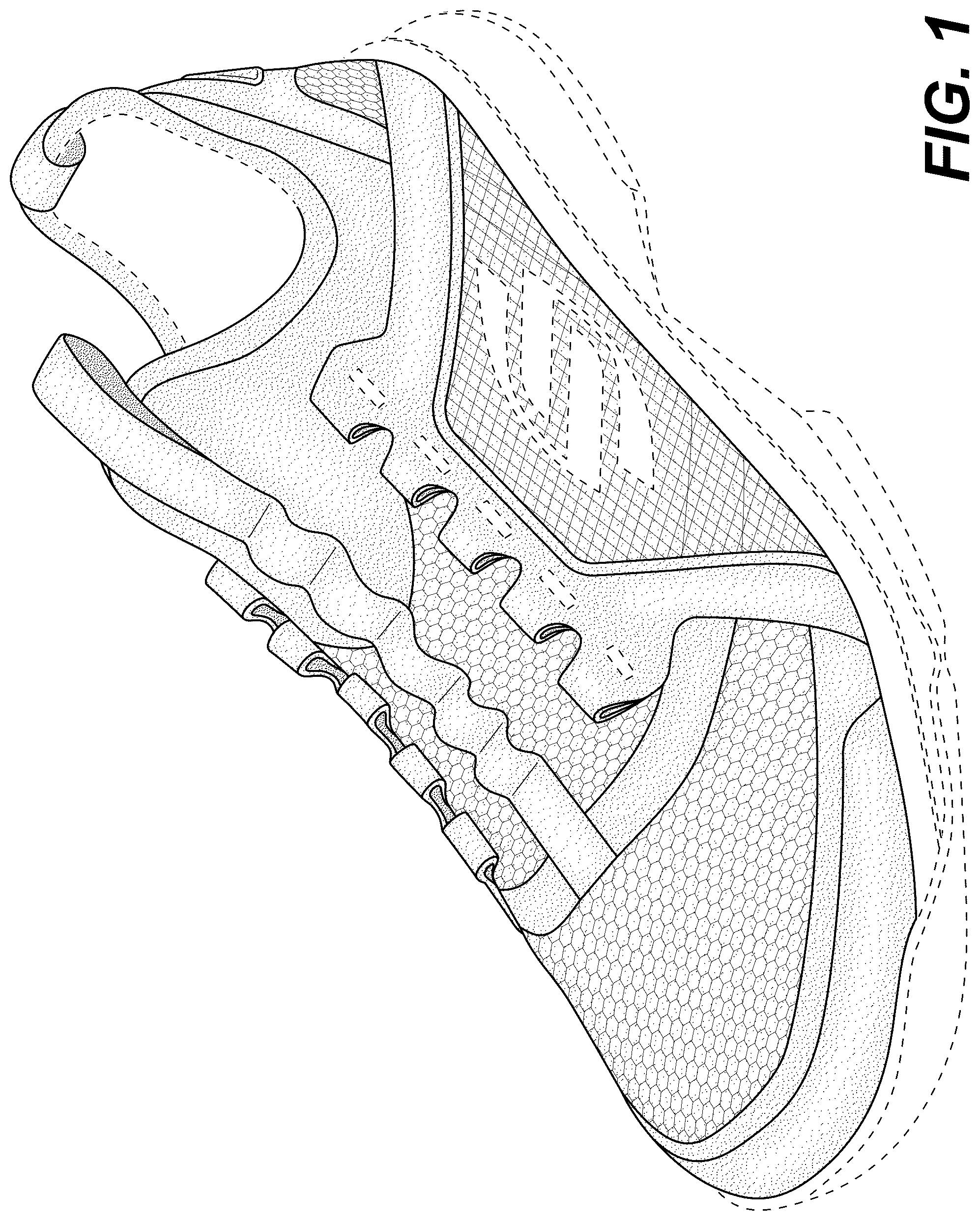 Patent USD1076389 Figure 1 – Shoe
