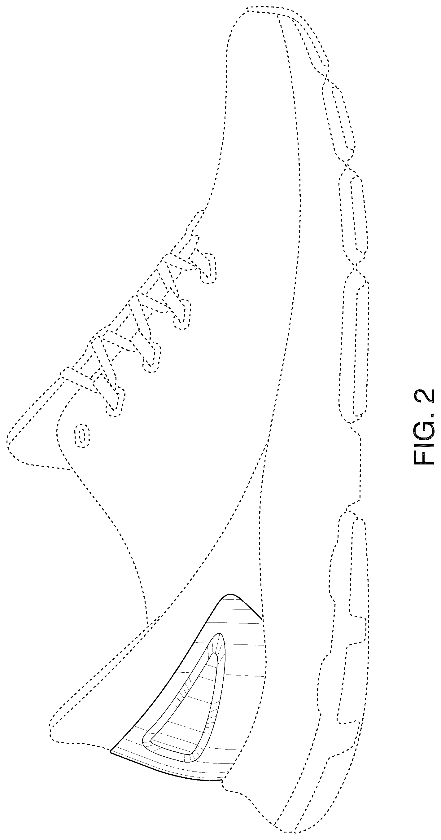Patent USD1076396 Figure 2 – Shoe heel counter