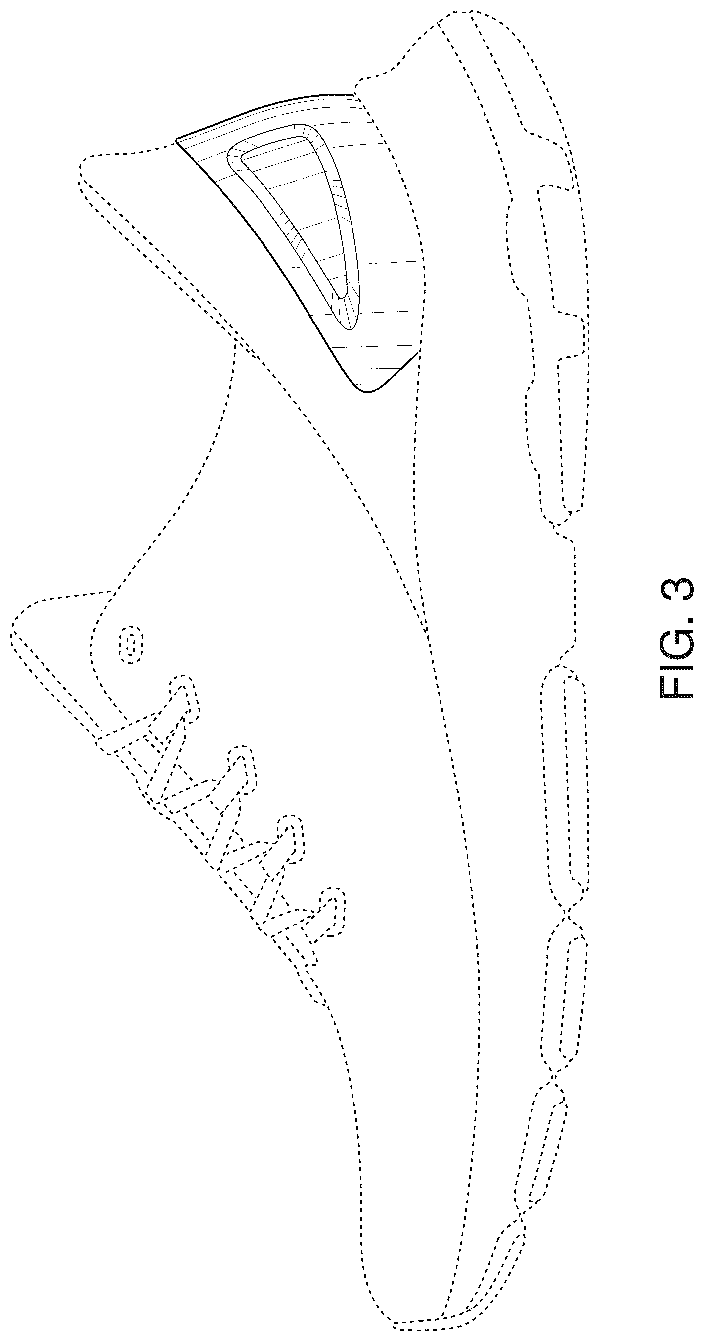 Patent USD1076396 Figure 3 – Shoe heel counter