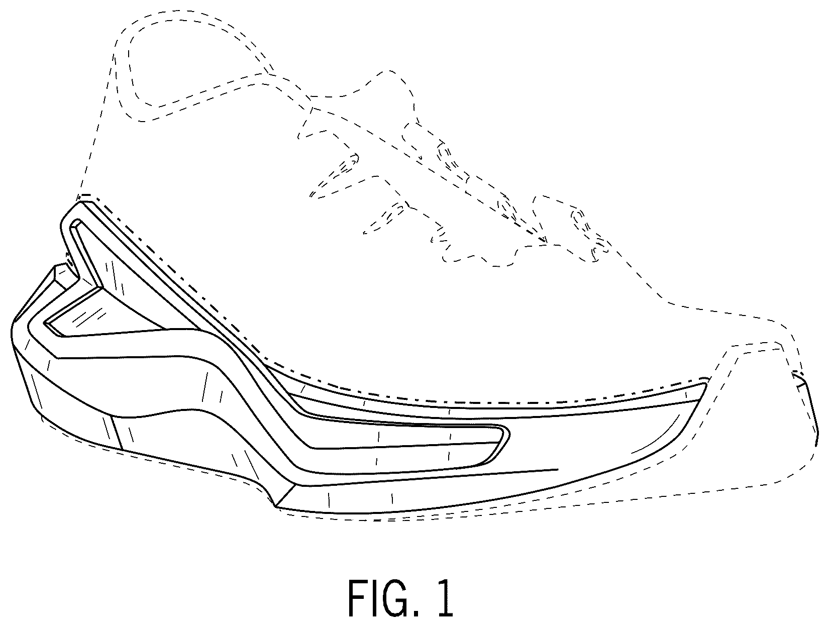 Patent USD1076401 Figure 1 – Footwear article