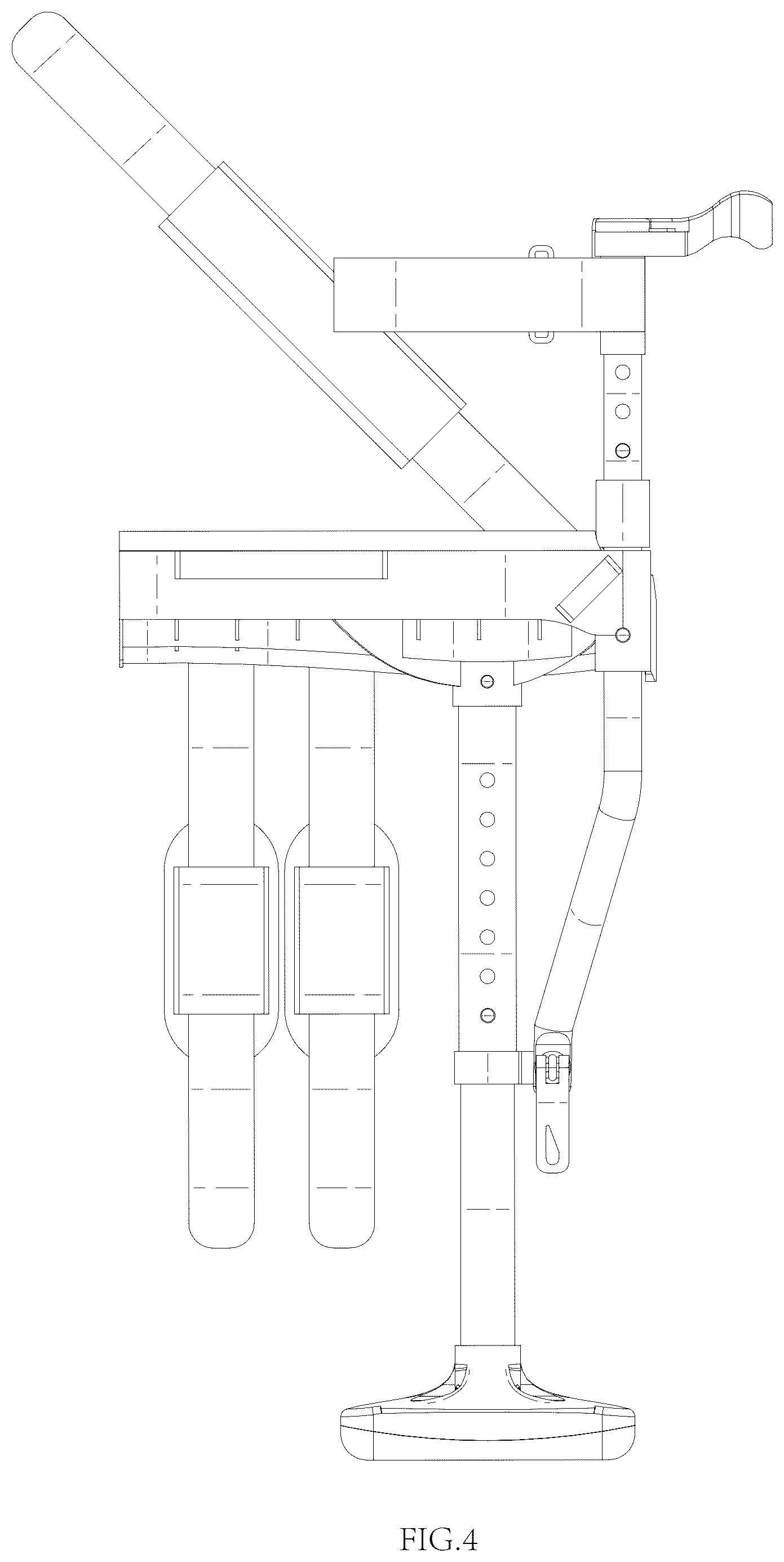 Patent USD1076403 Figure 4 – Hands free crutch
