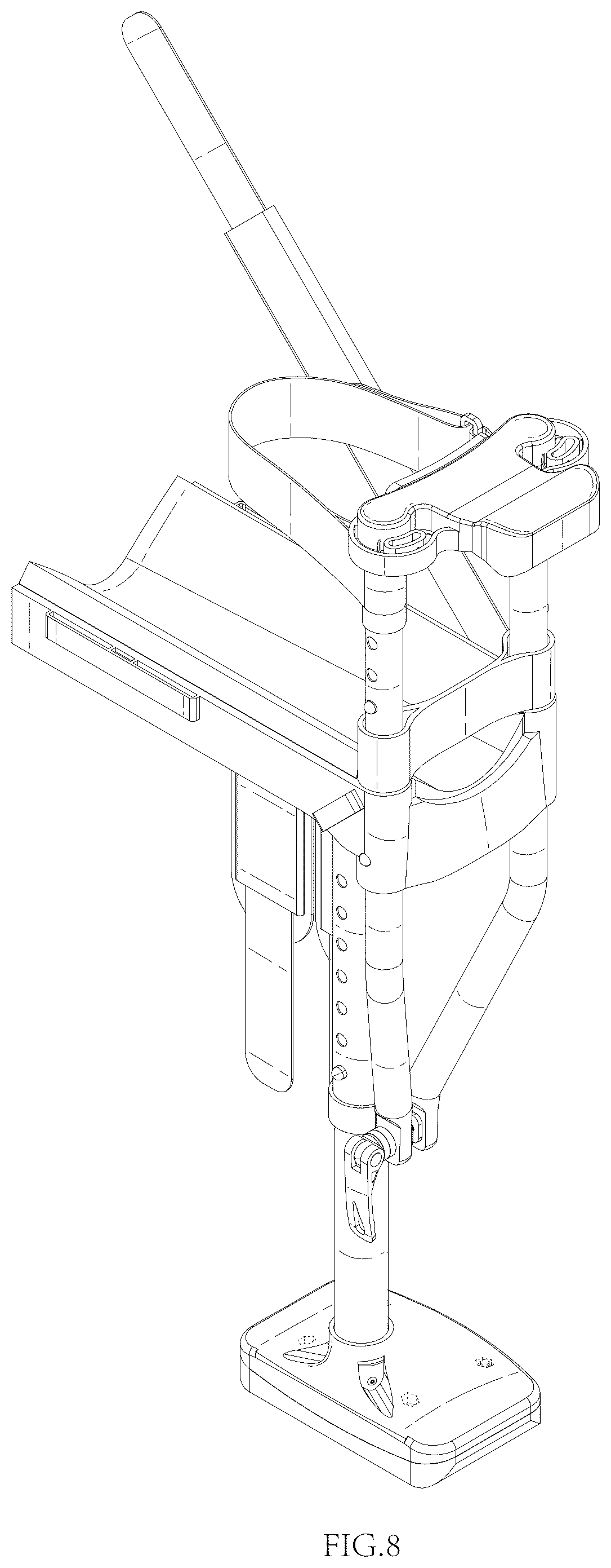 Patent USD1076403 Figure 8 – Hands free crutch