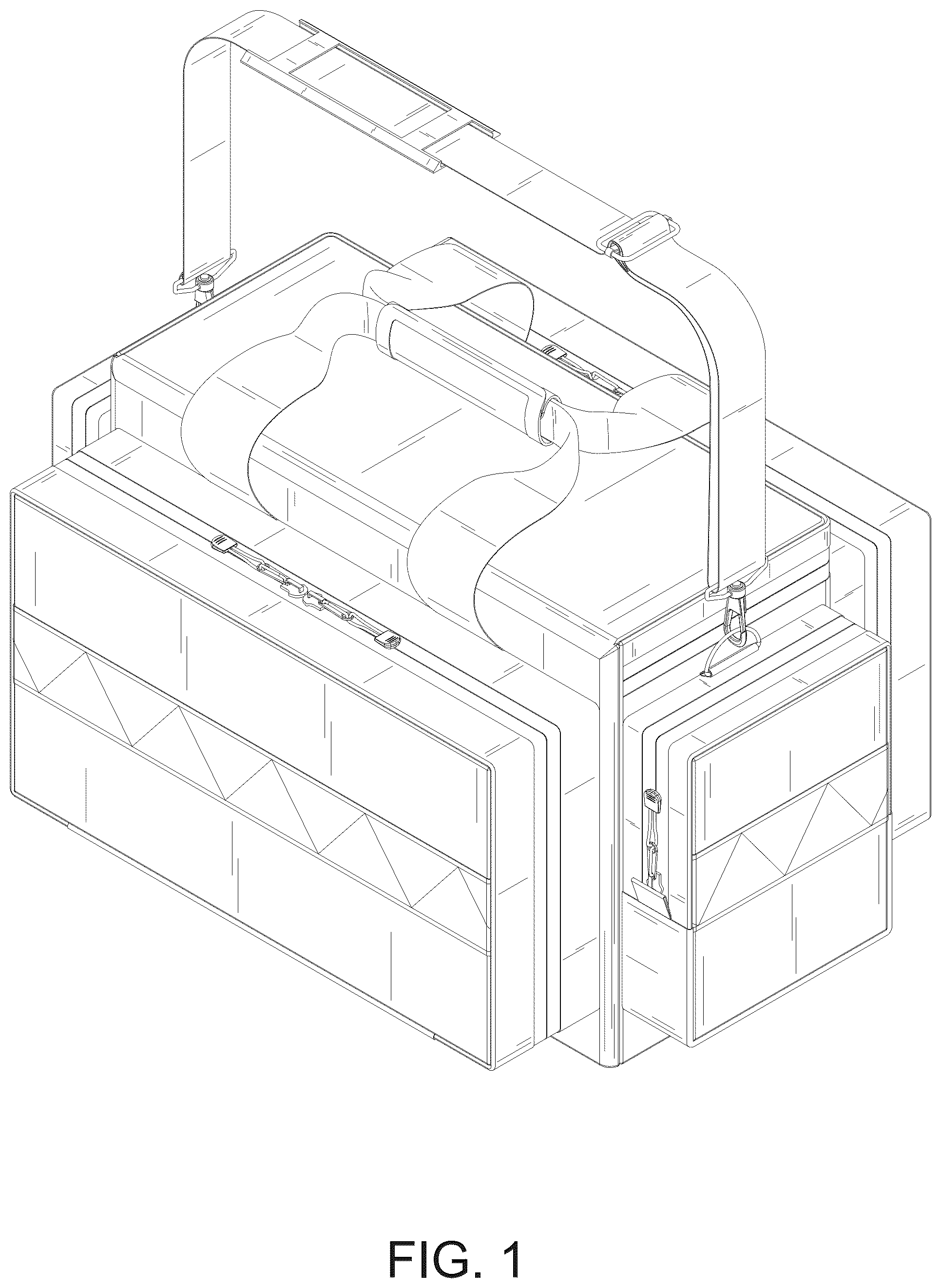 Patent USD1076414 Figure 1 – Emergency handbag
