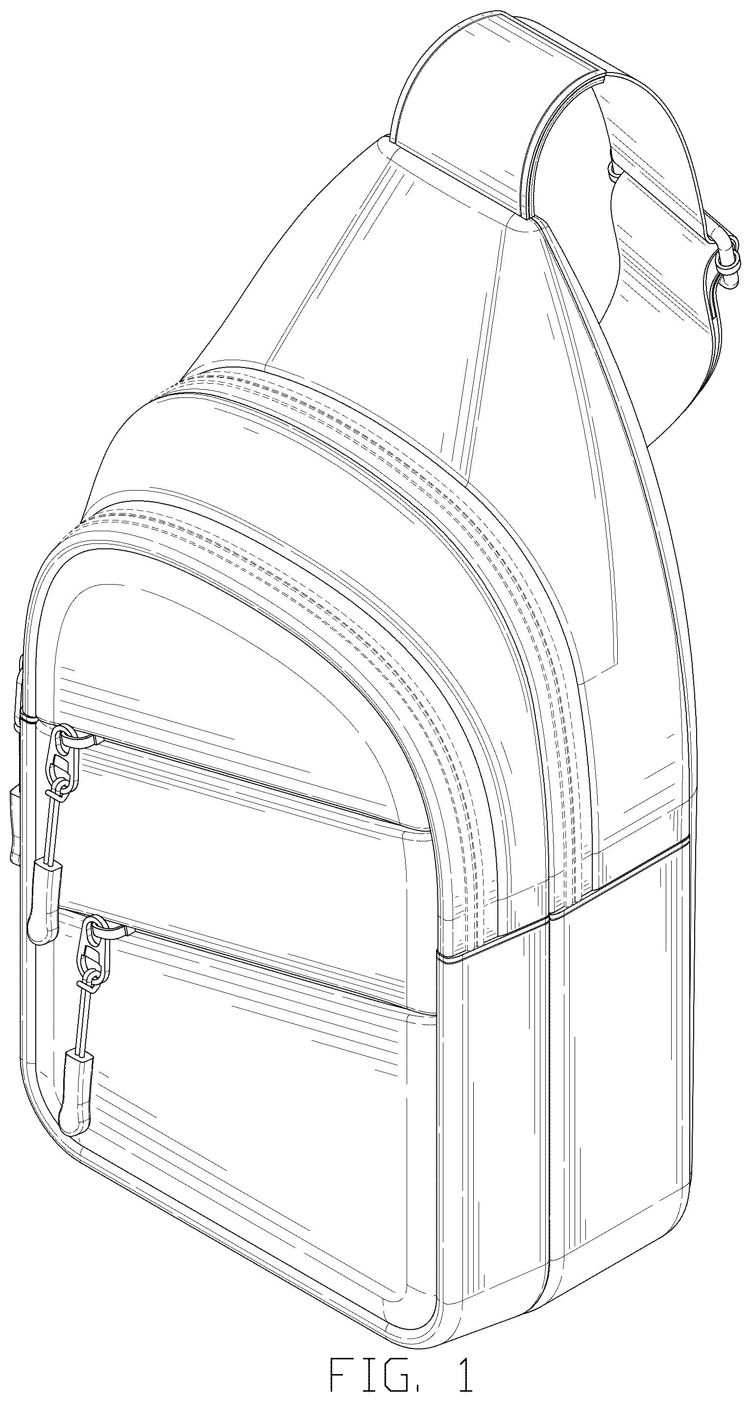 Patent USD1076420 Figure 1 – Sling bag