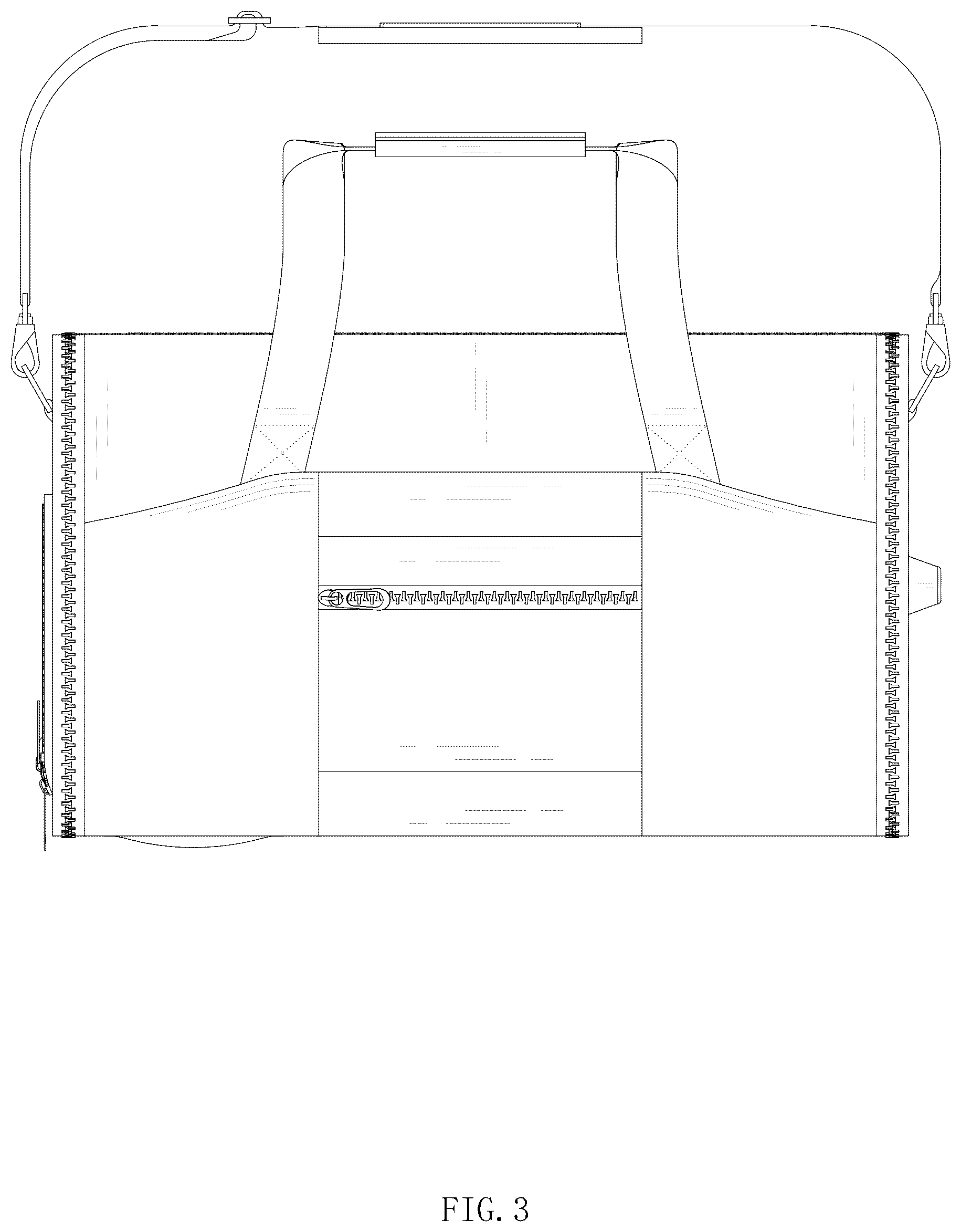 Patent USD1076422 Figure 3 – Garment duffle bag