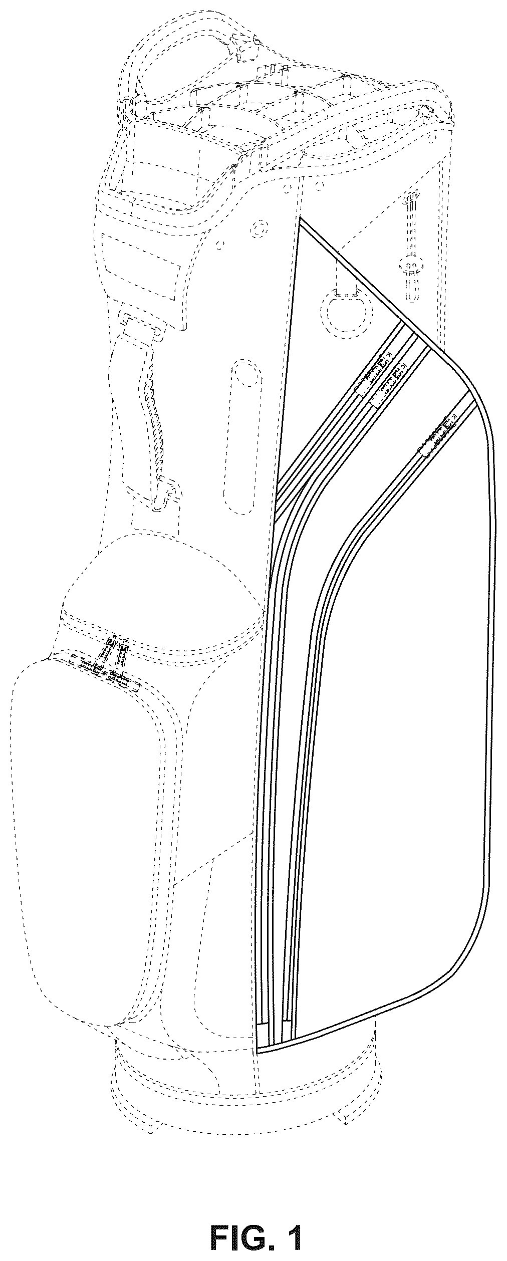 Patent USD1076427 Figure 1 – Golf bag