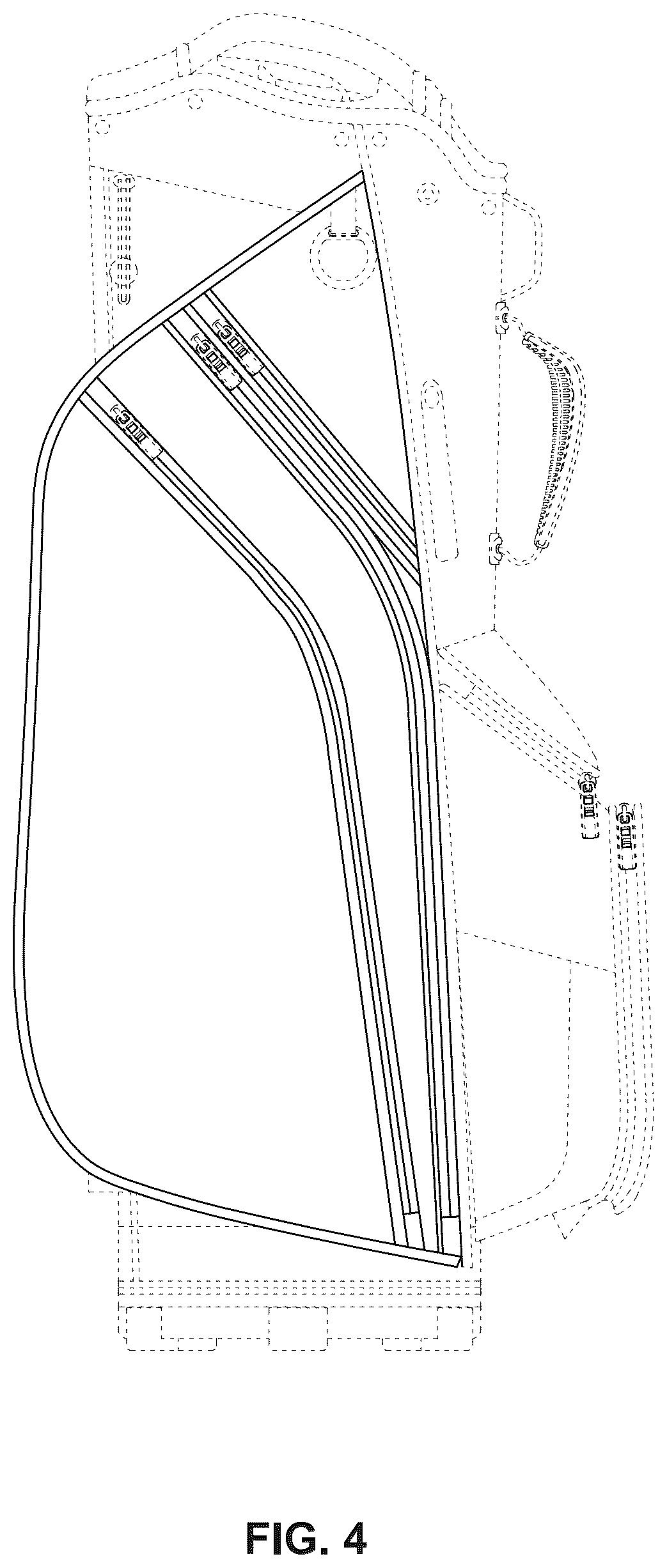 Patent USD1076427 Figure 4 – Golf bag