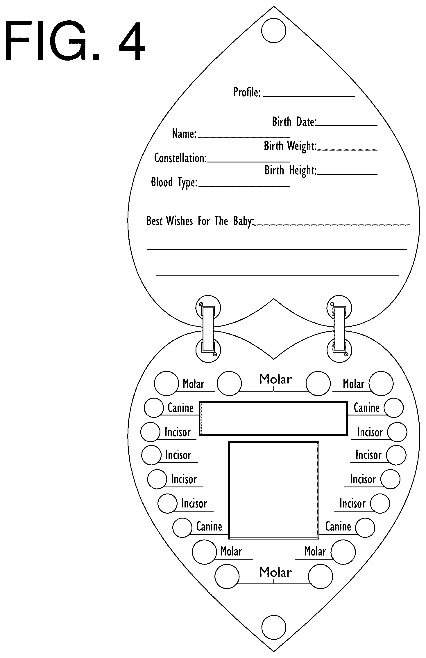 Patent USD1076428 Figure 4 – Baby tooth box