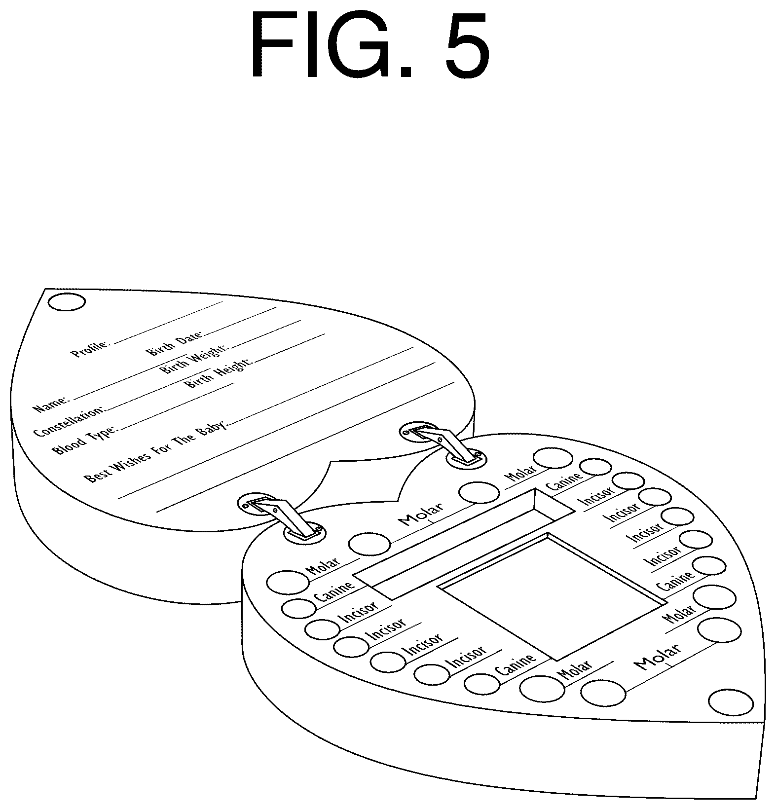 Patent USD1076428 Figure 5 – Baby tooth box