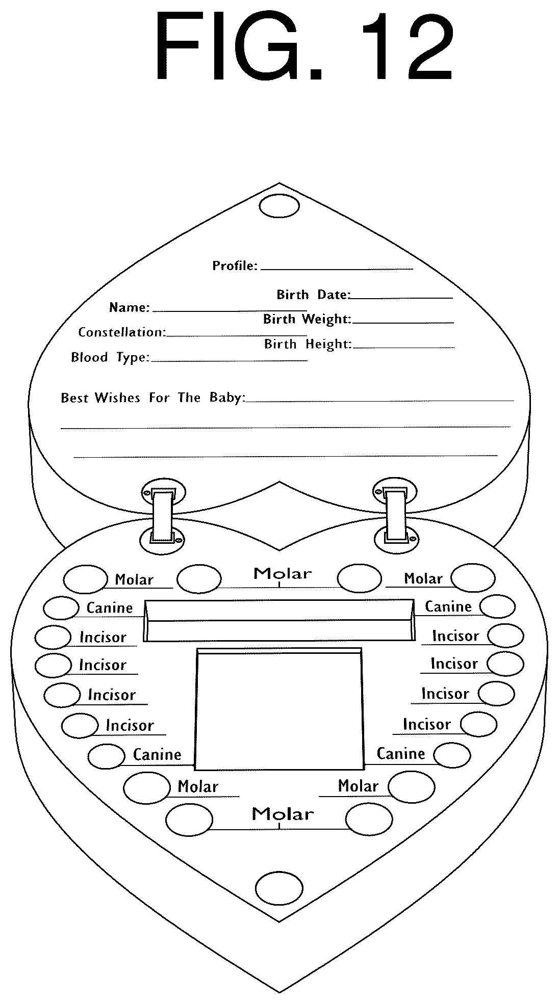 Patent USD1076428 Figure 12 – Baby tooth box