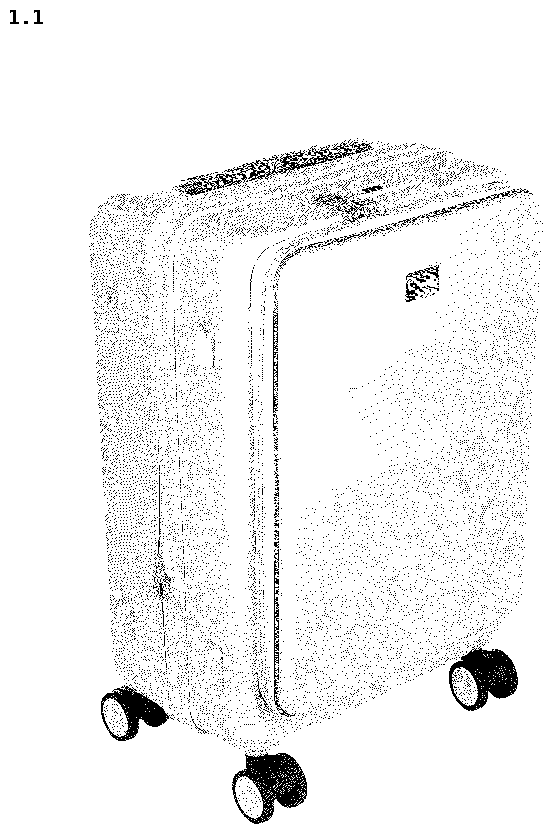 Patent USD1076435 Figure 1 – Suitcase