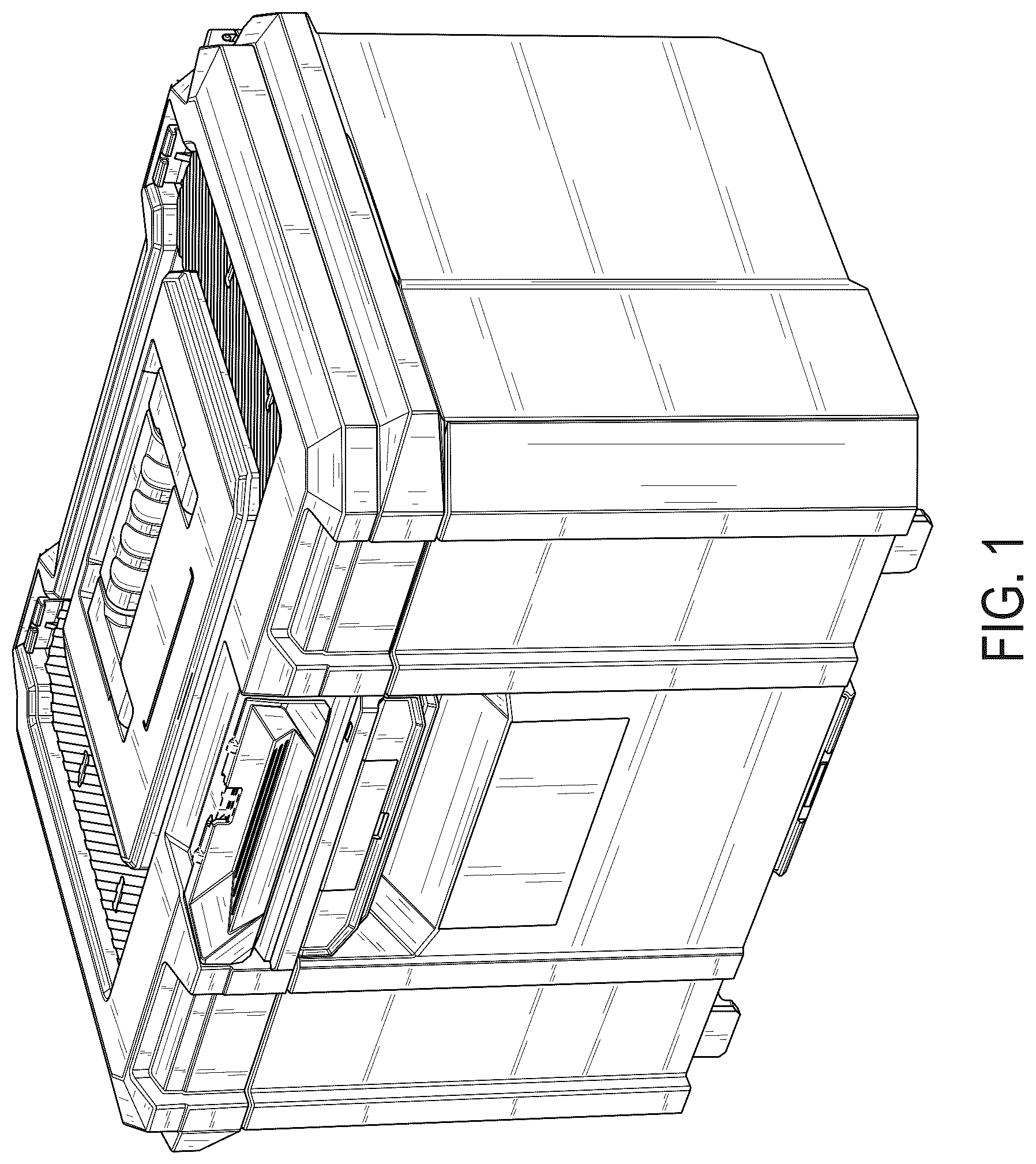 Patent USD1076436 Figure 1 – Drawered storage unit
