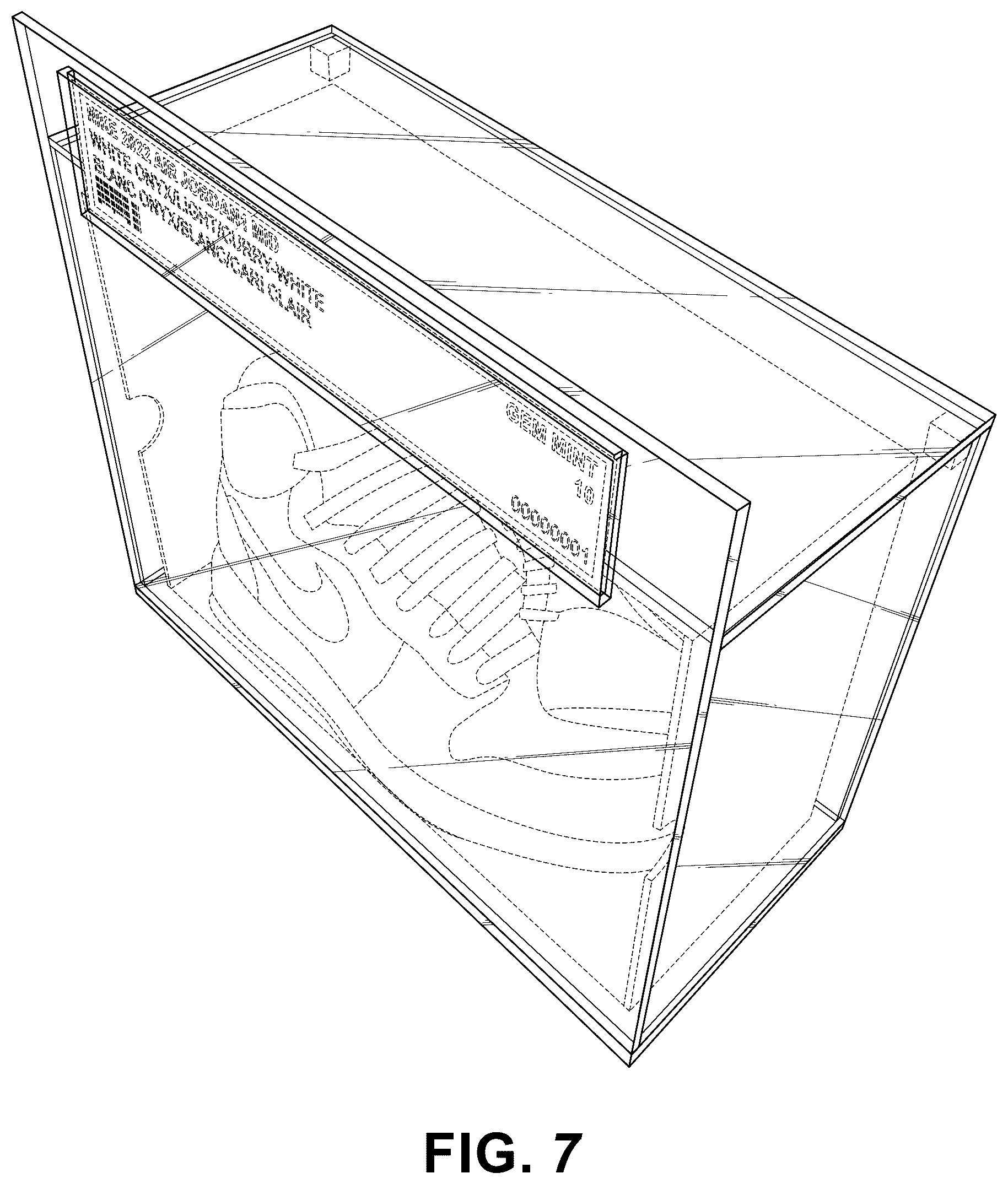 Patent USD1076439 Figure 6 – Shoes and box case