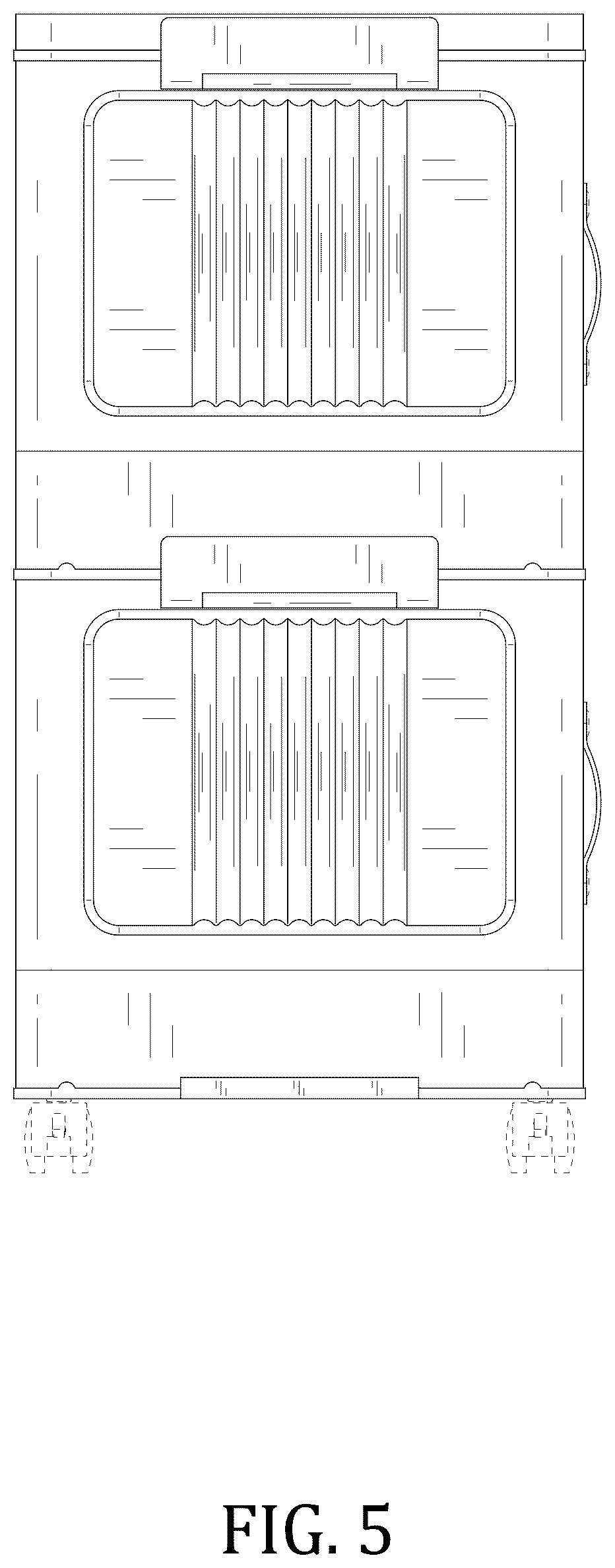 Patent USD1076443 Figure 5 – Set of foldable storage bins