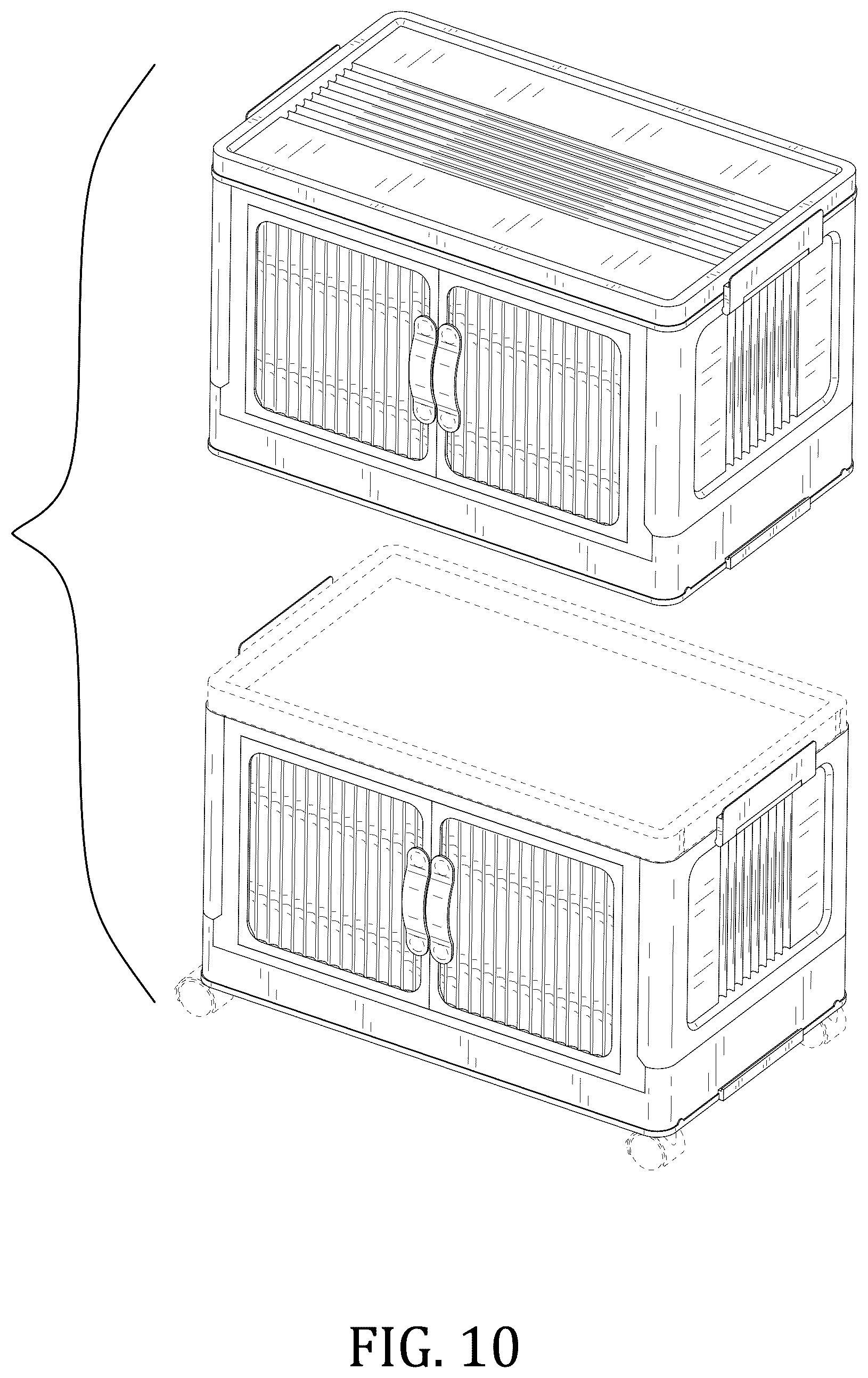 Patent USD1076443 Figure 10 – Set of foldable storage bins