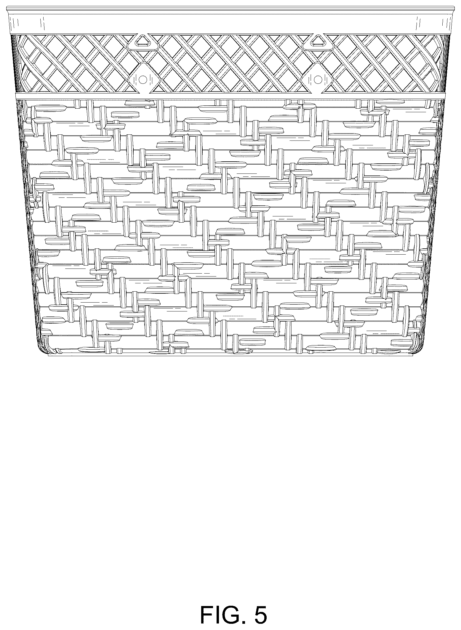 Patent USD1076447 Figure 5 – Storage basket