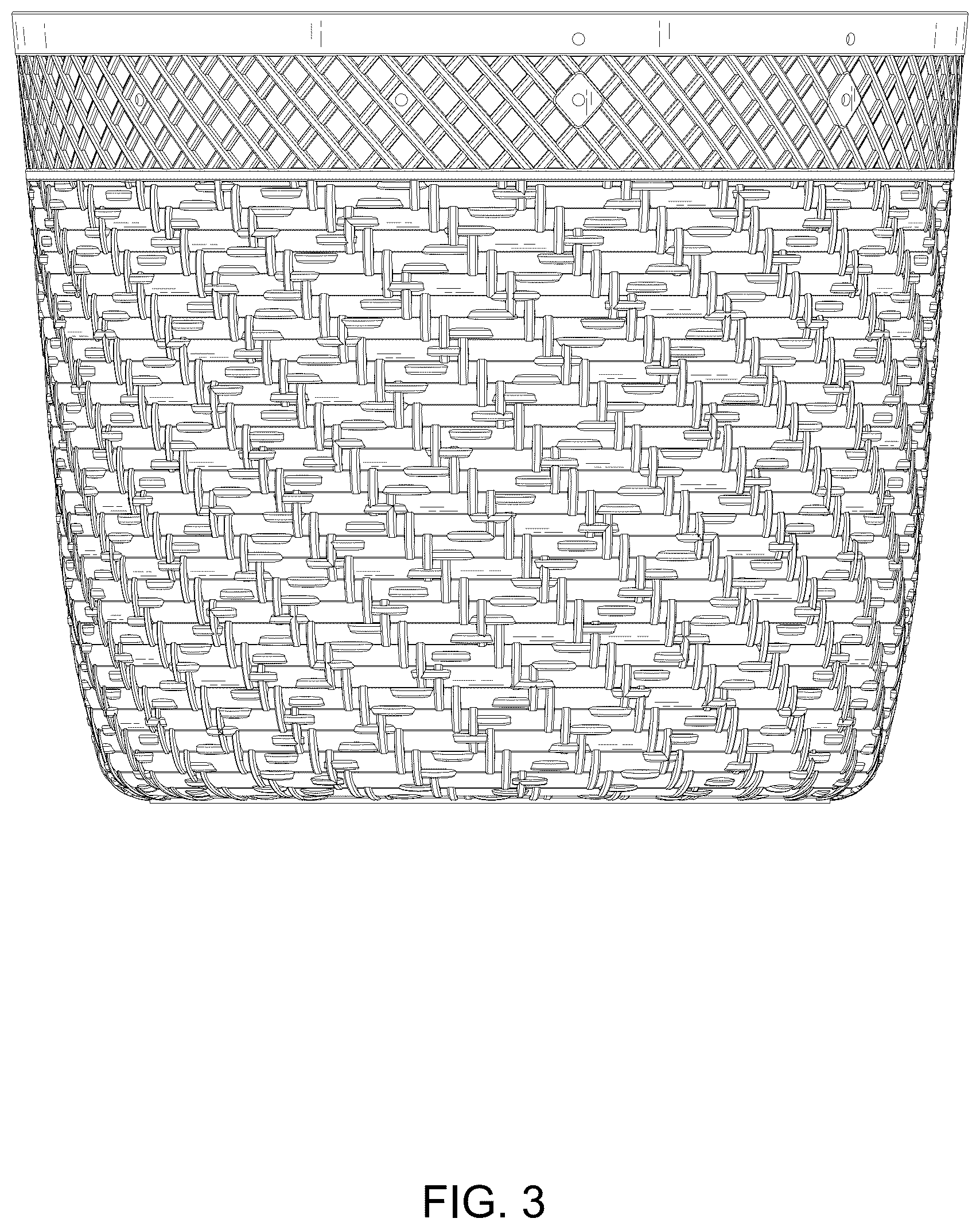 Patent USD1076448 Figure 3 – Storage basket