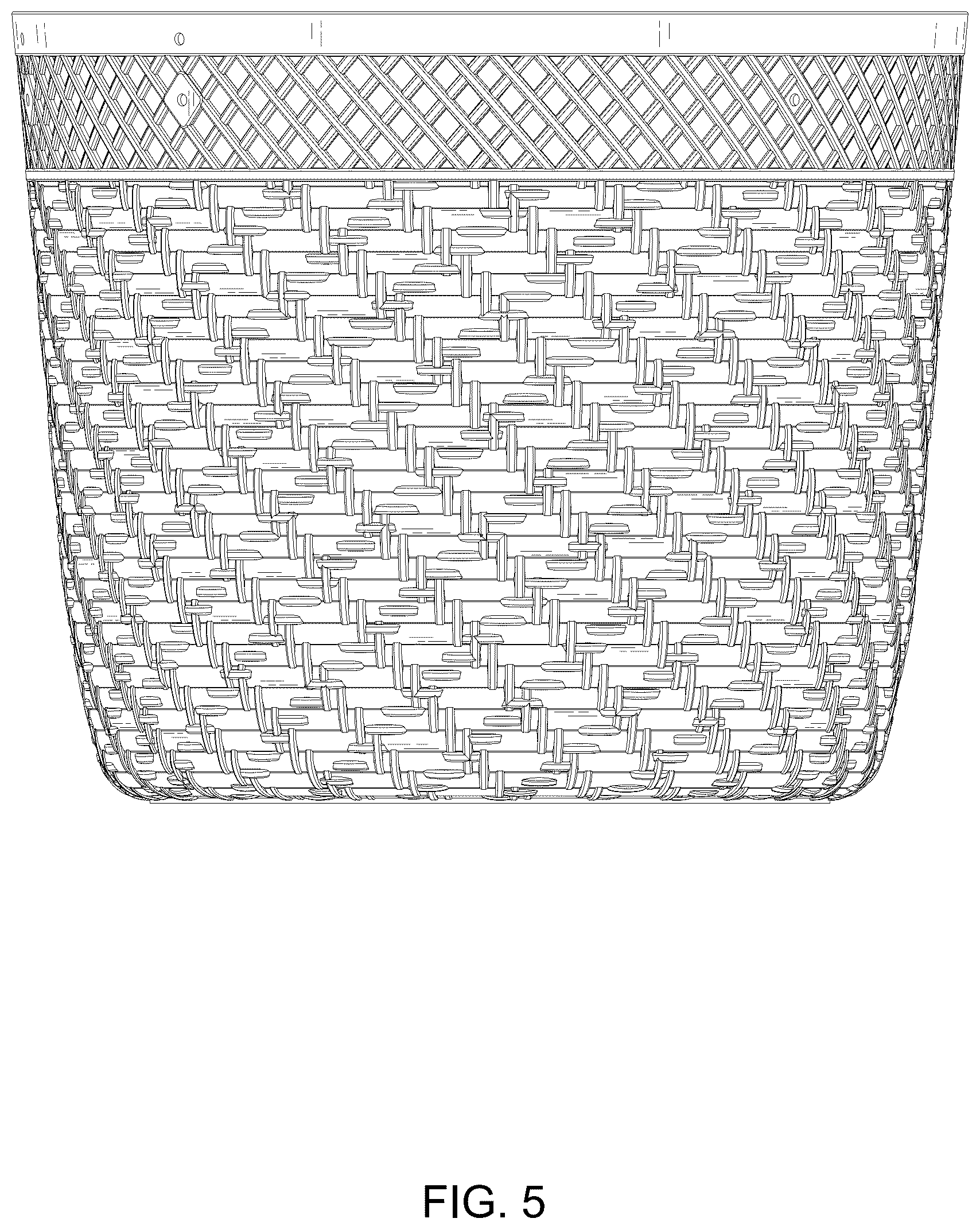 Patent USD1076448 Figure 5 – Storage basket