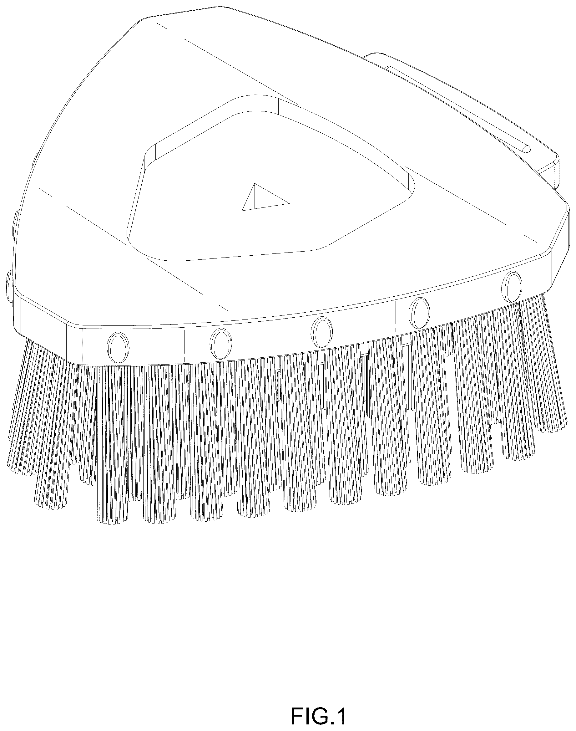 Patent USD1076453 Figure 1 – Head for cleaning brush