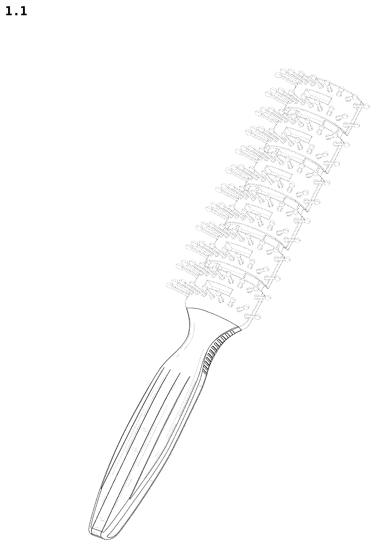 Patent USD1076454 Figure 1 – Hair brush
