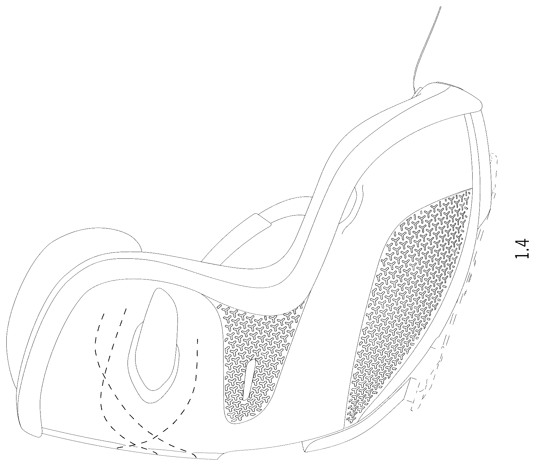 Patent USD1076468 Figure 4 – Child safety seat
