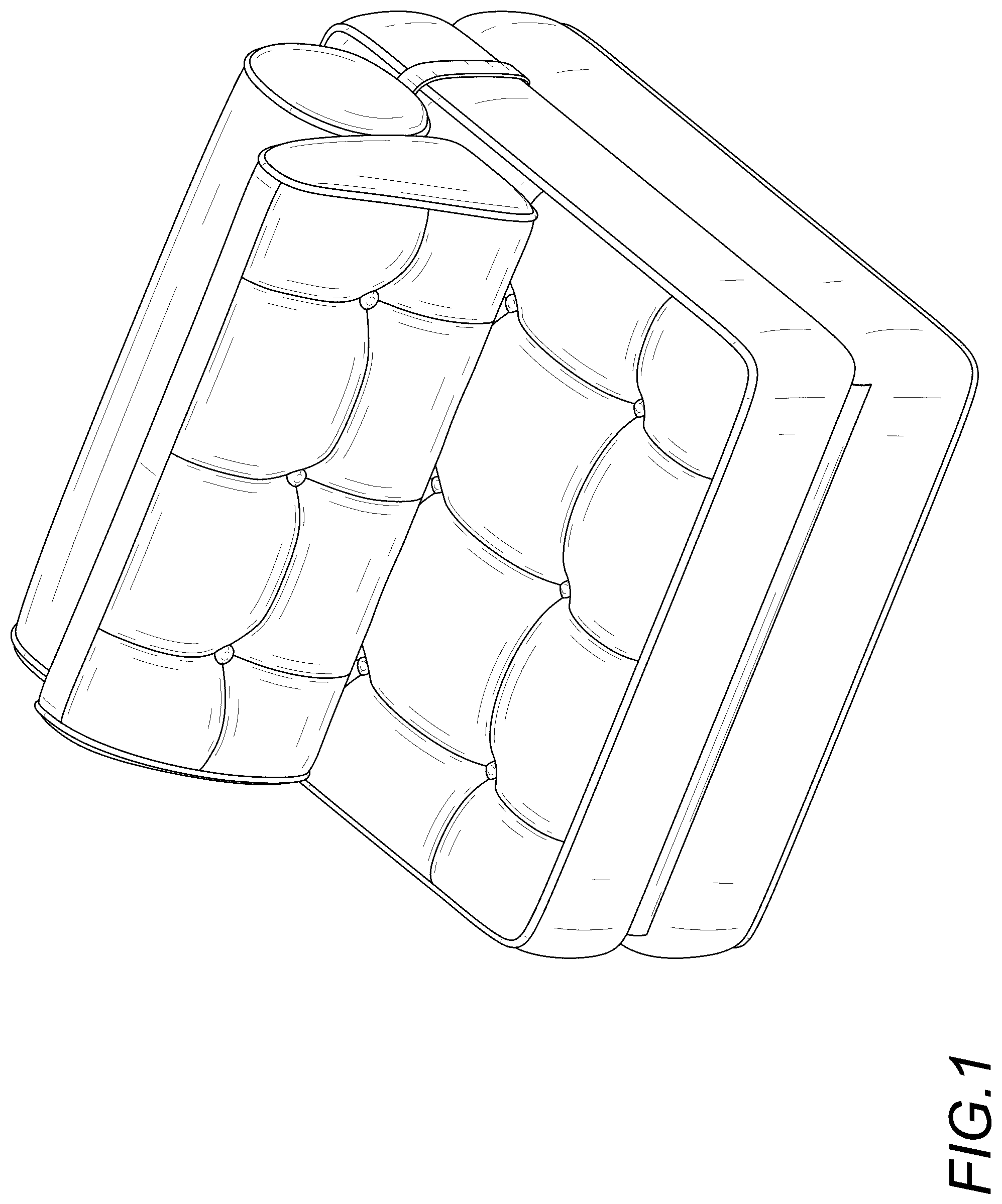 Patent USD1076470 Figure 1 – Tufted foldable sofa