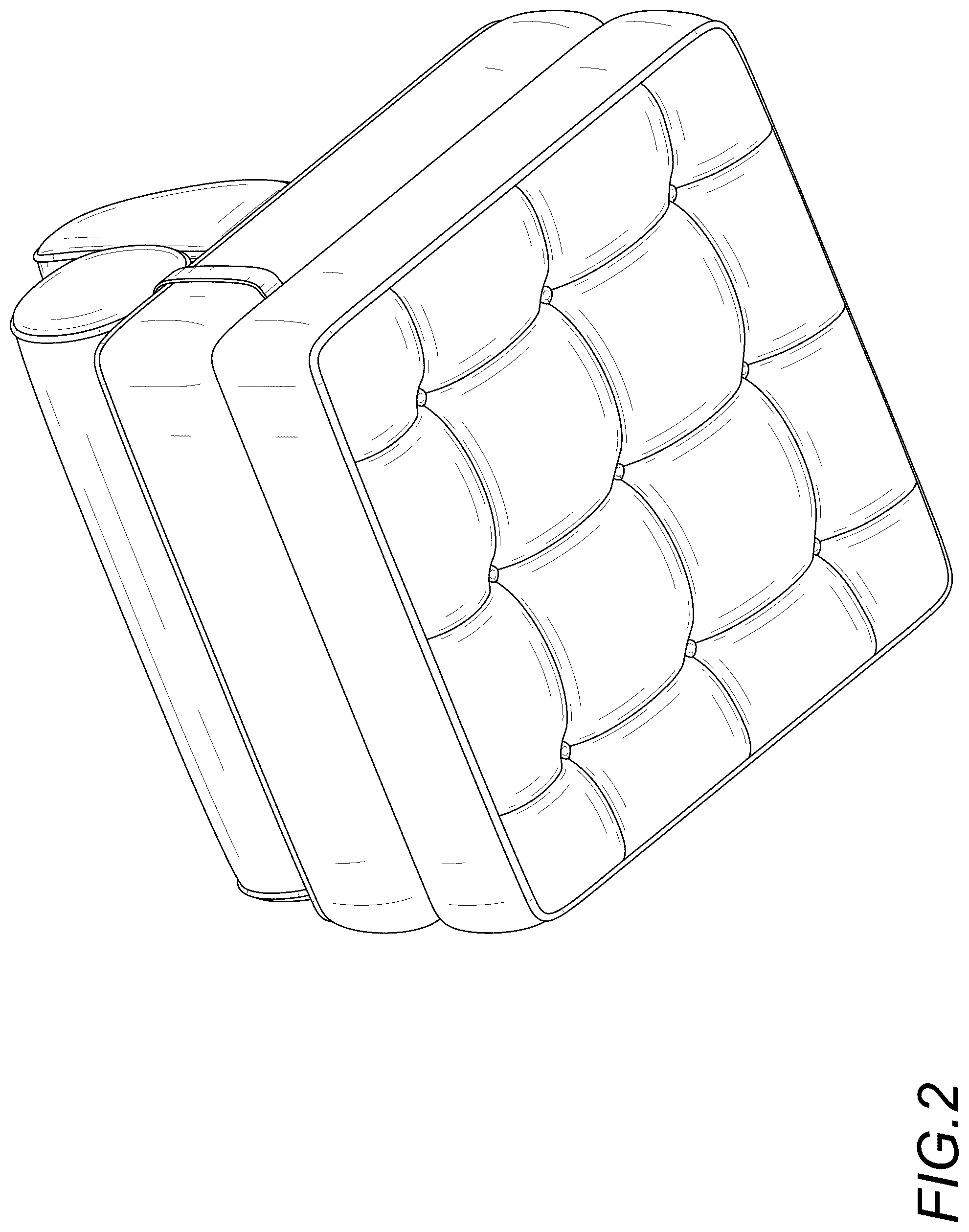 Patent USD1076470 Figure 2 – Tufted foldable sofa