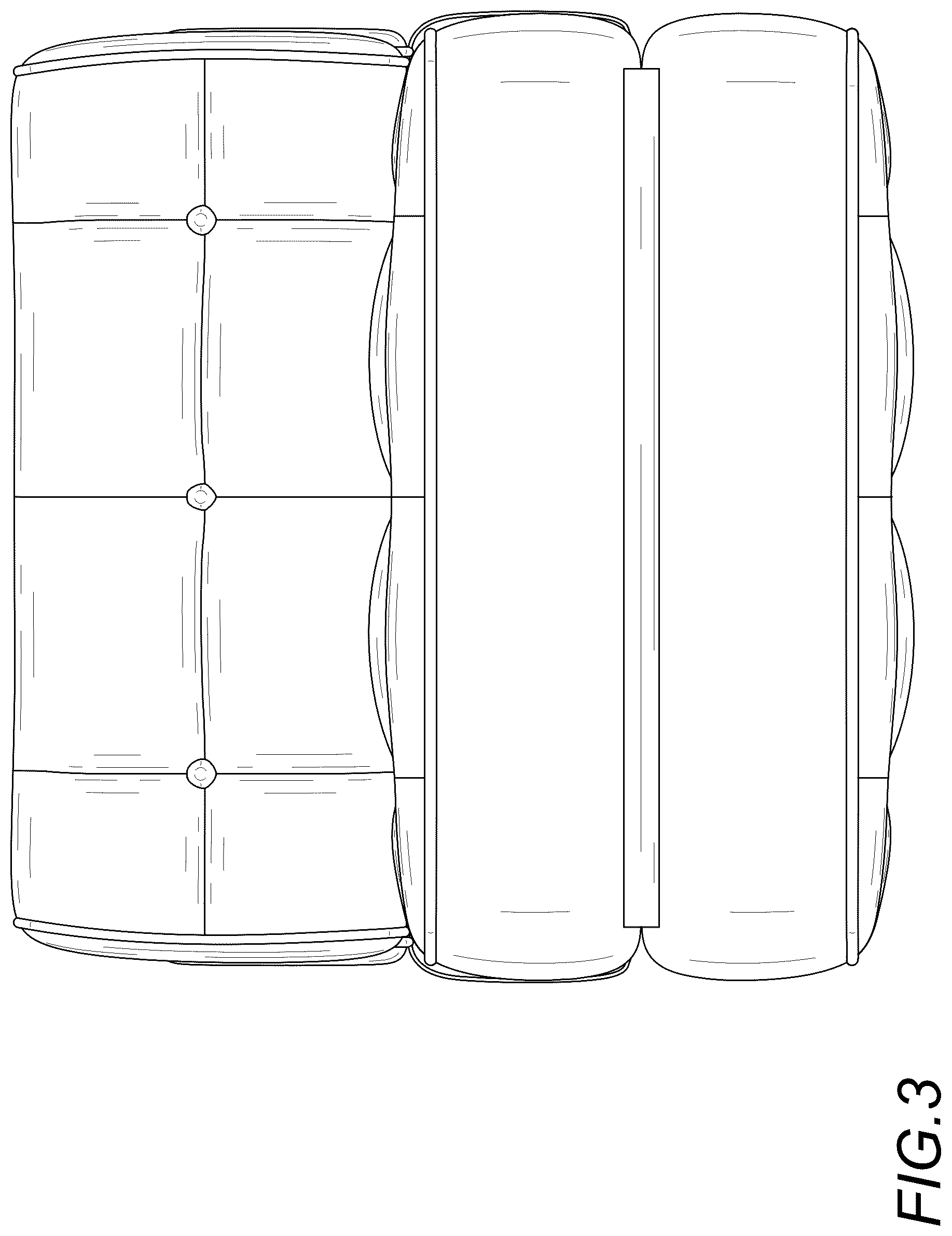 Patent USD1076470 Figure 3 – Tufted foldable sofa