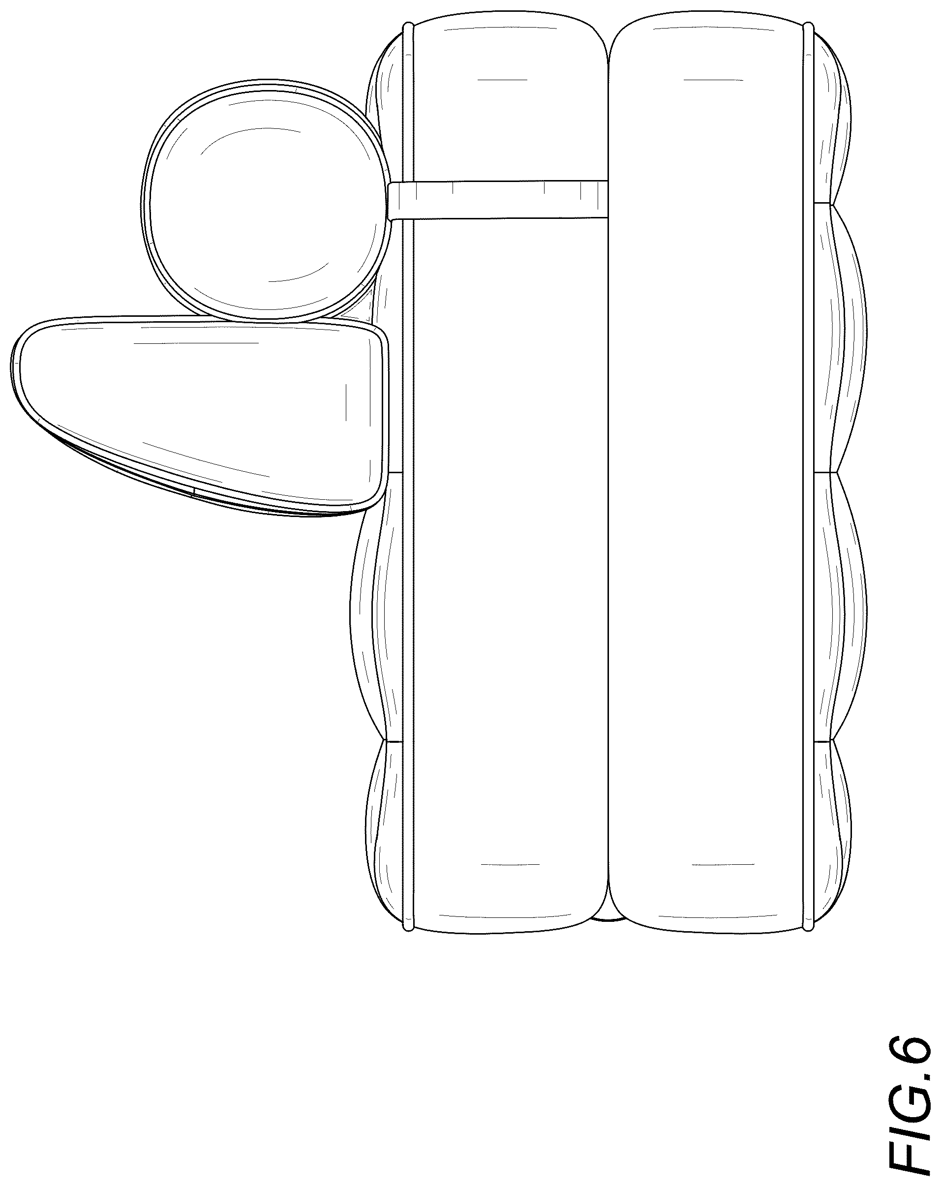 Patent USD1076470 Figure 6 – Tufted foldable sofa