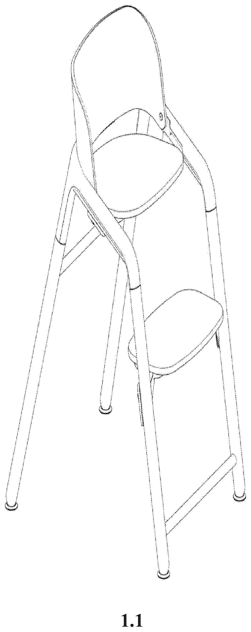 Patent USD1076472 — High chair with adjustable footrest for children or babies — Figure 1